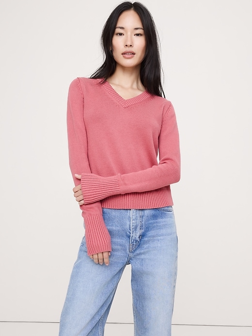 Eversoft Cotton-Silk V-Neck Sweater