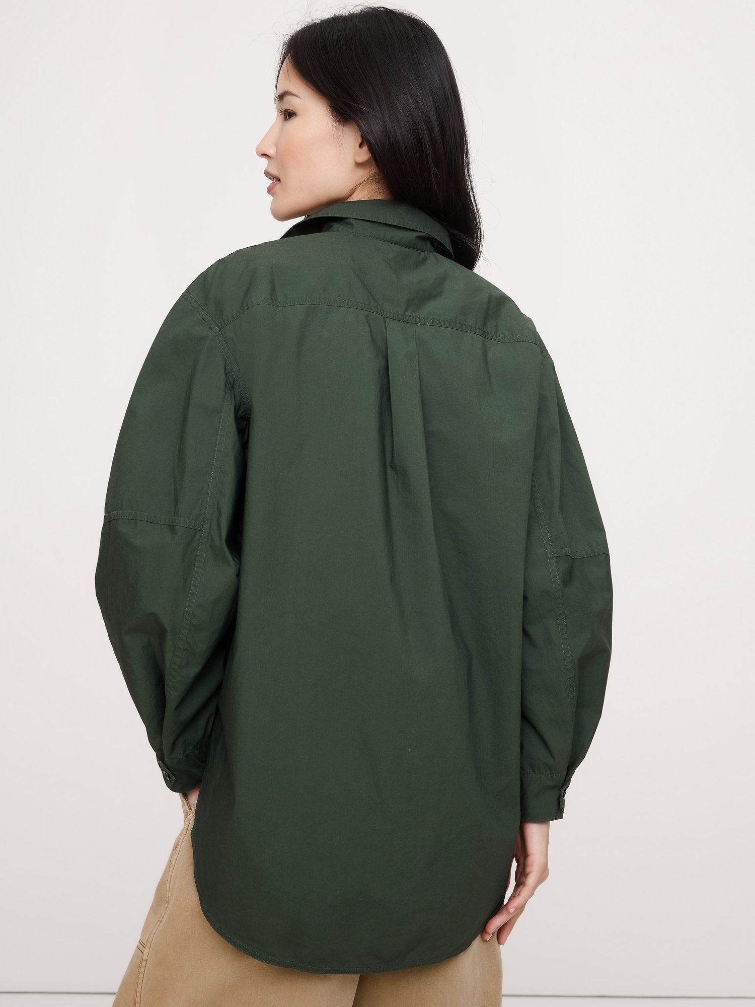Image number 4 showing, Oversized Cotton Poplin Utility Pocket Shirt