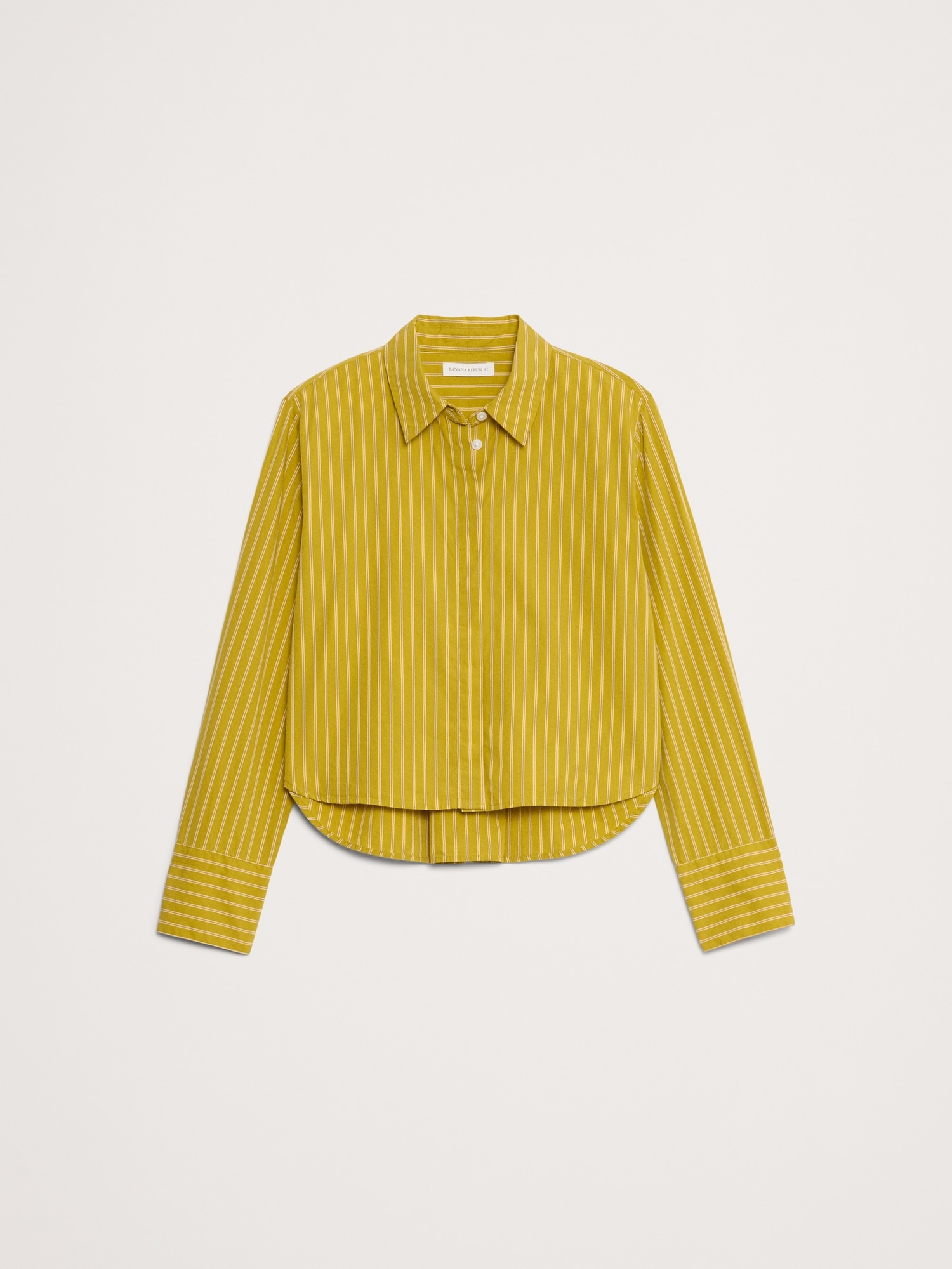 Image number 4 showing, Cropped Cotton Poplin Shirt with Elbow Patches