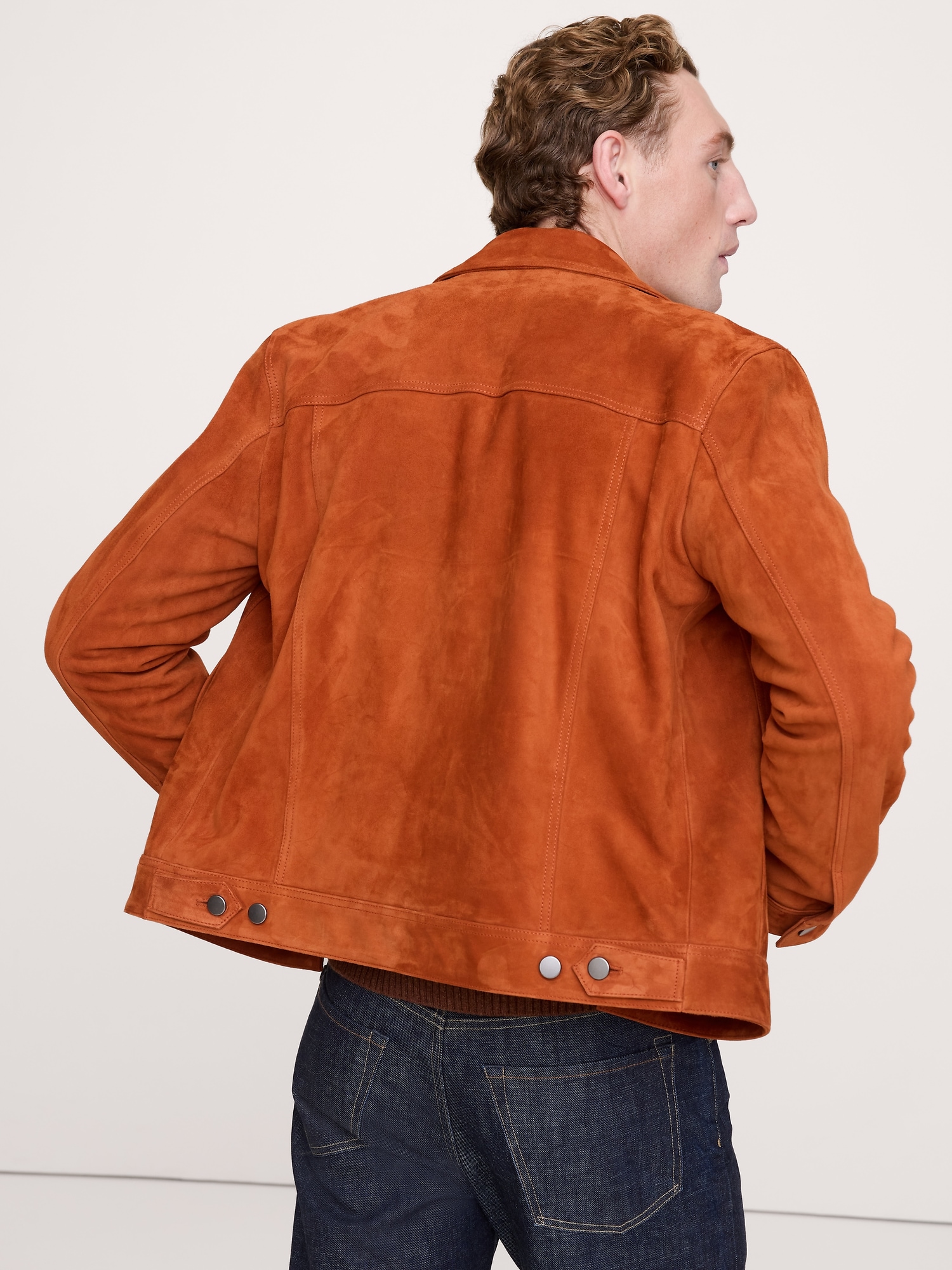 Image number 3 showing, Suede Trucker Jacket
