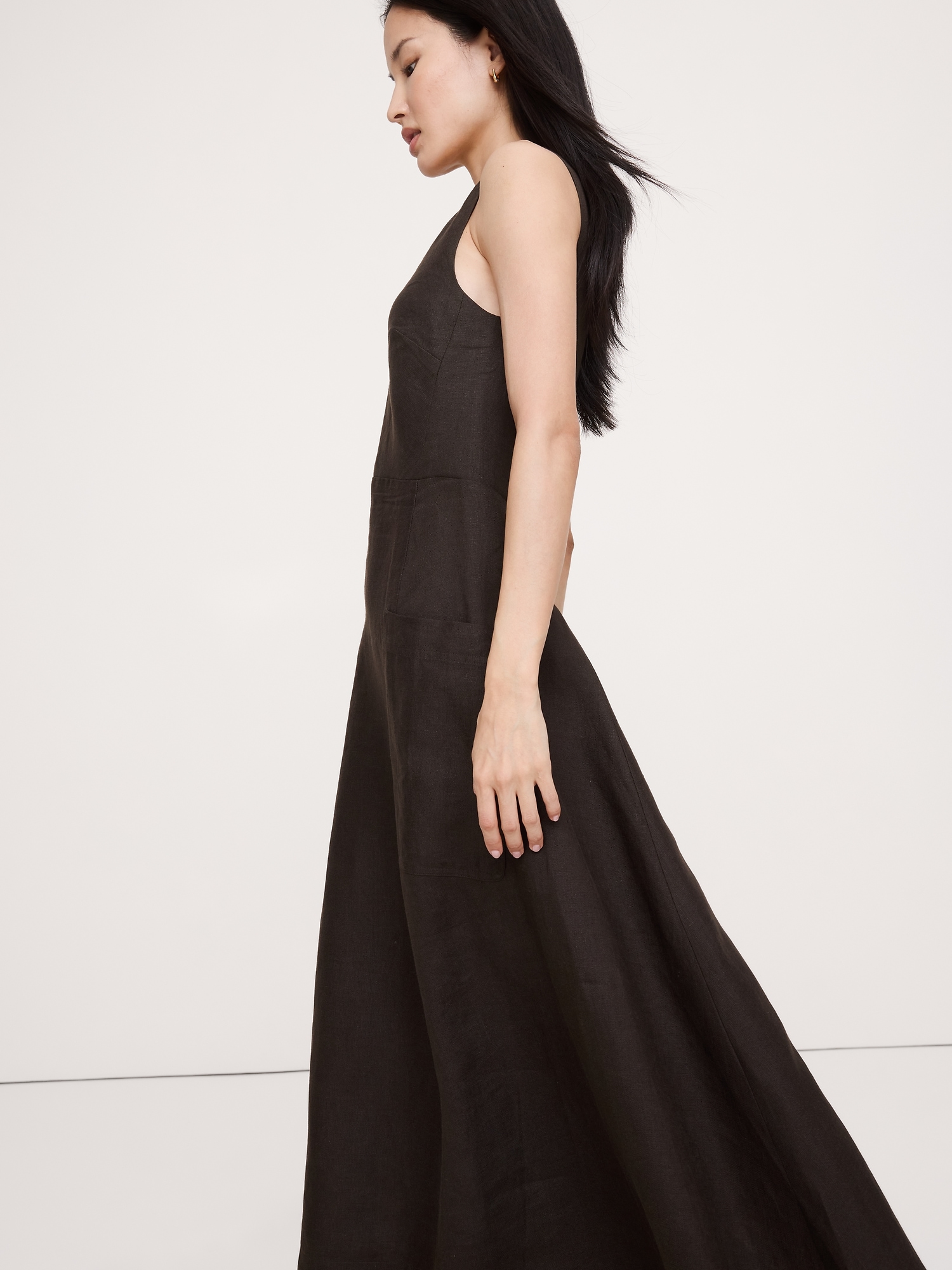 Image number 4 showing, Linen Pocket Maxi Dress