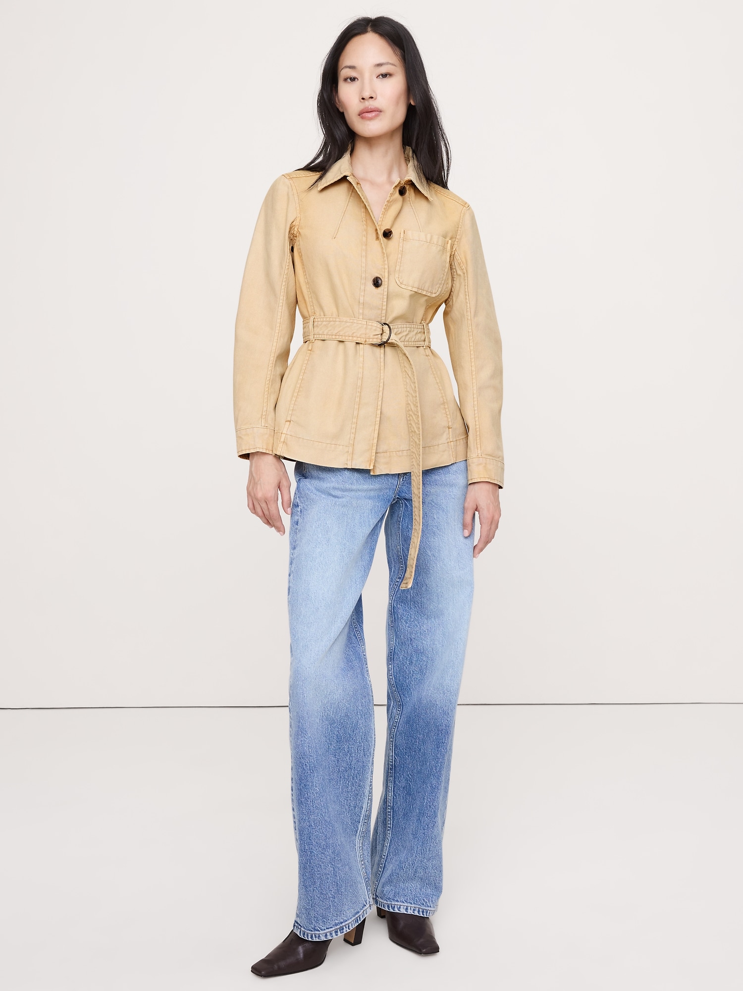 Cotton Canvas Shirt Jacket