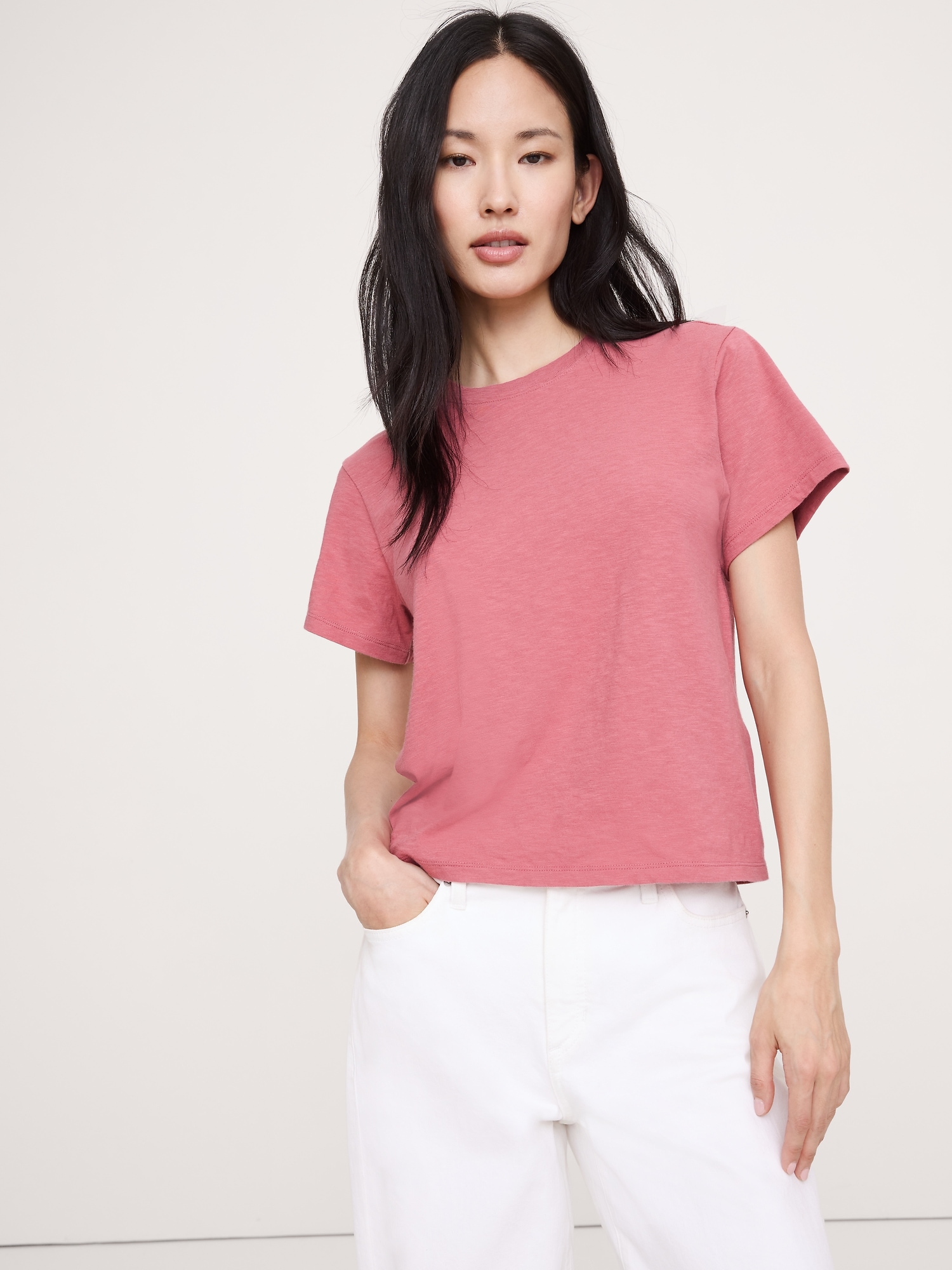 Cotton Slub Crew-Neck T-Shirt