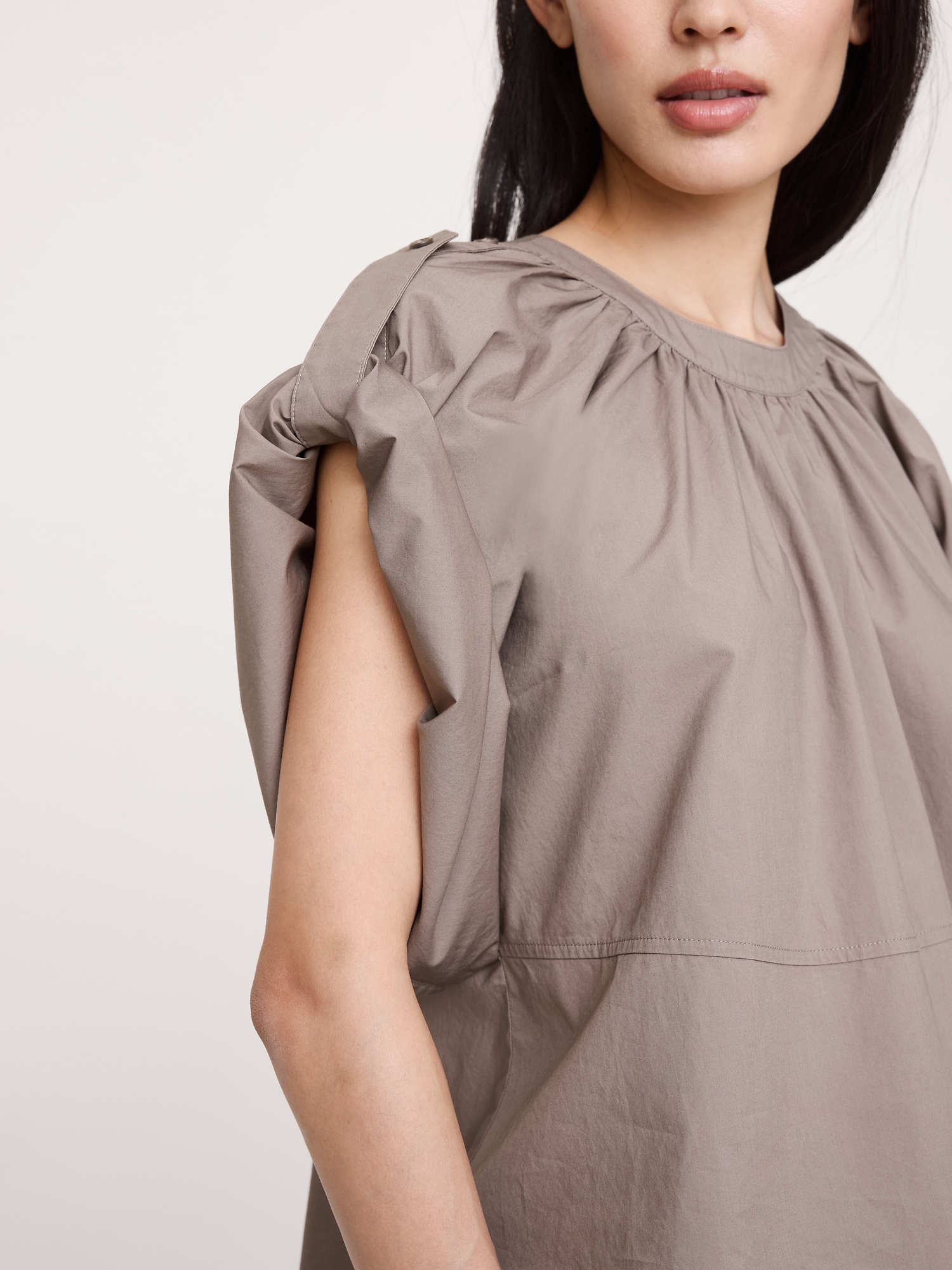 Image number 6 showing, Cotton Poplin Convertible Trapeze Top