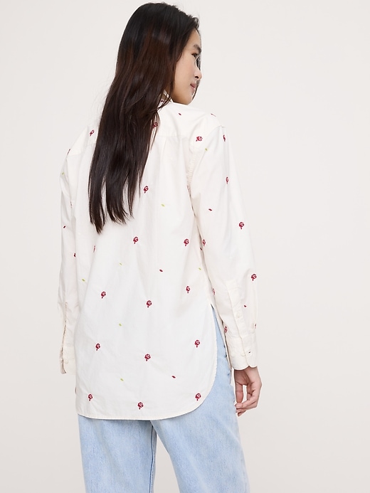 The Oversized Embroidered Shirt | Banana Republic