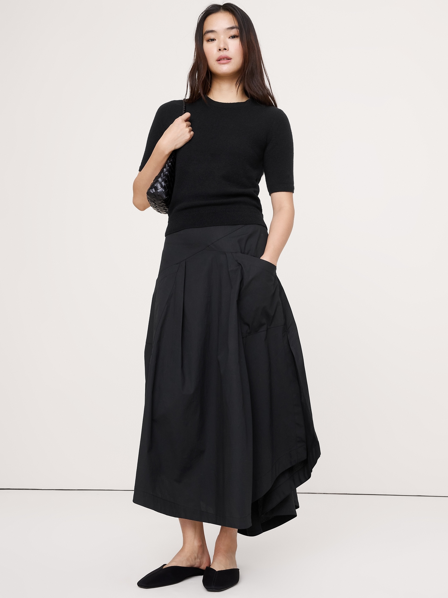 Lightweight Cashmere Short-Sleeve Sweater