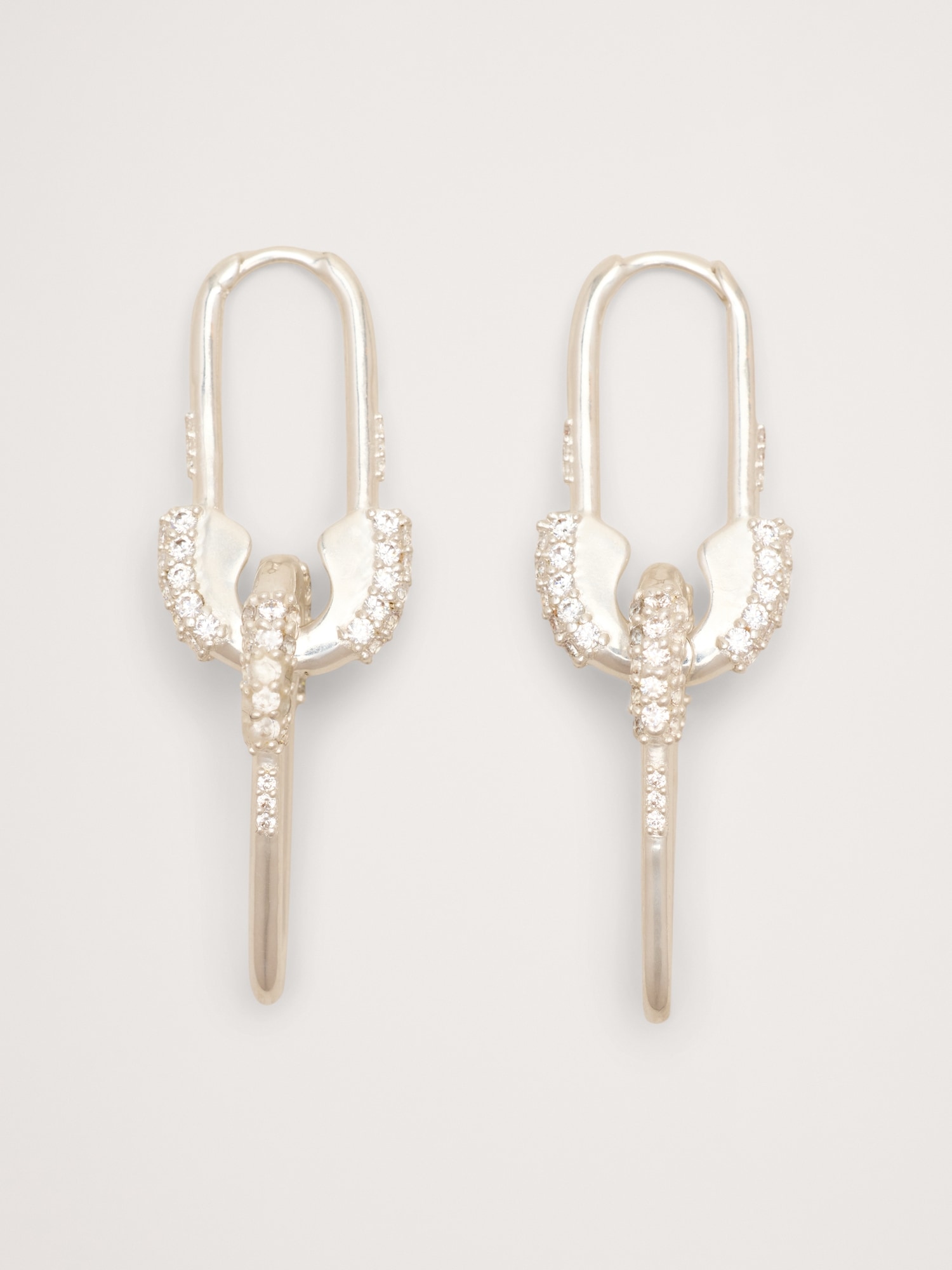 Rhinestone Safety Pin Earrings