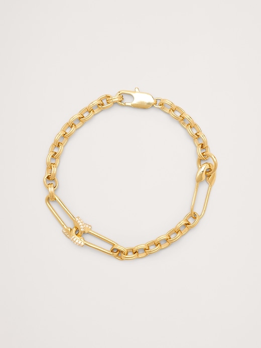 Rhinestone Safety Pin Bracelet