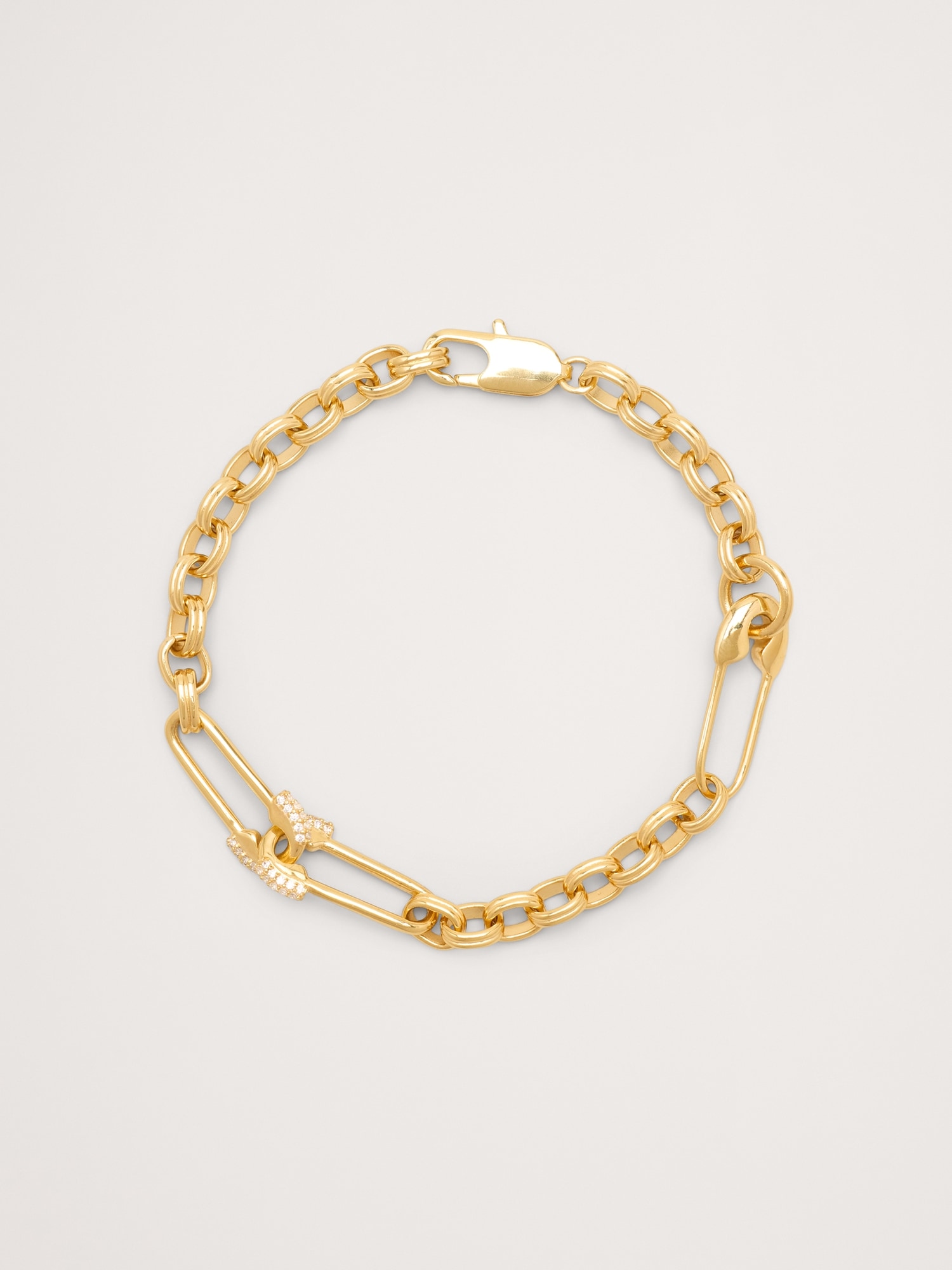 Rhinestone Safety Pin Bracelet