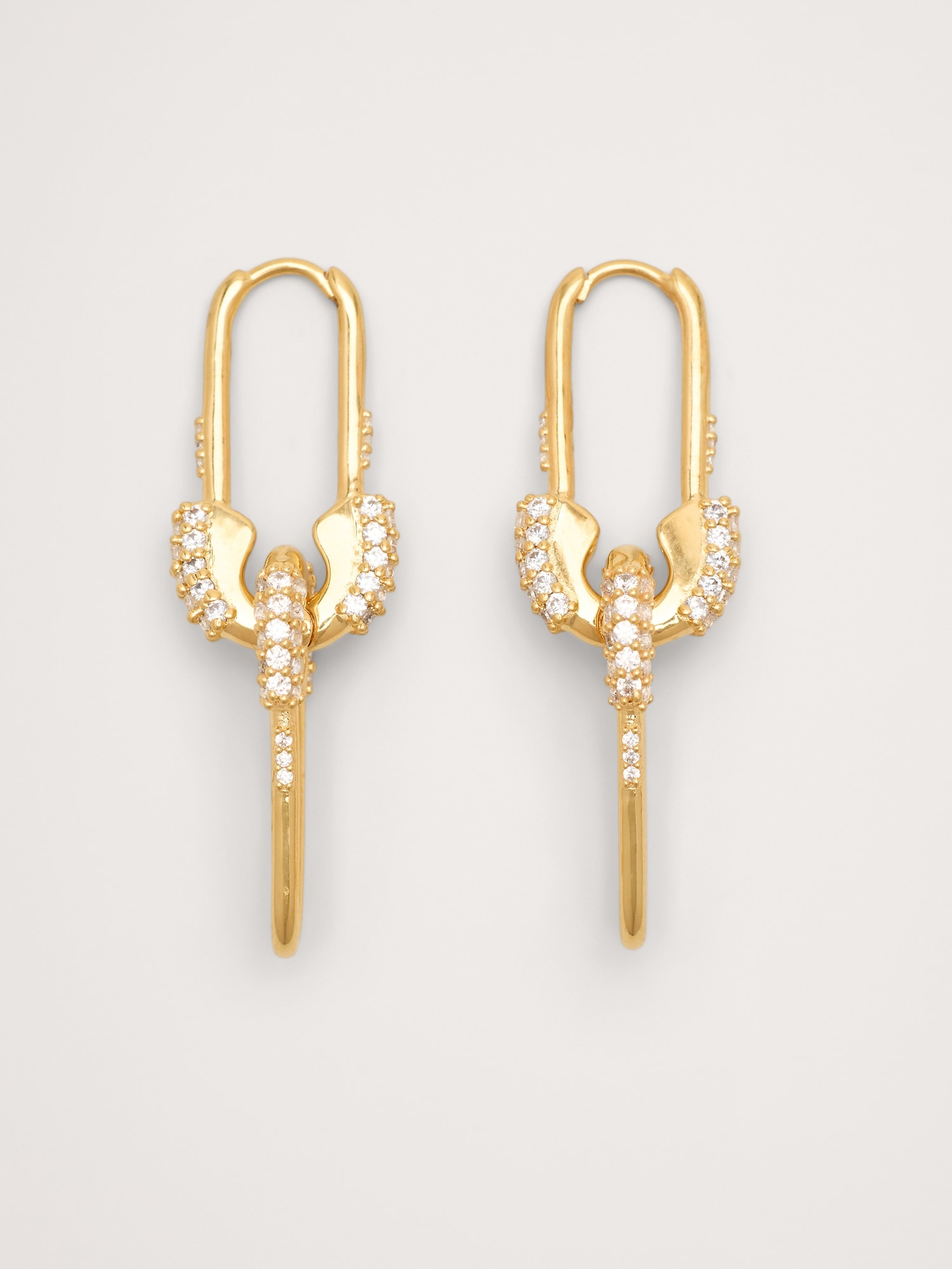 Rhinestone Safety Pin Earrings