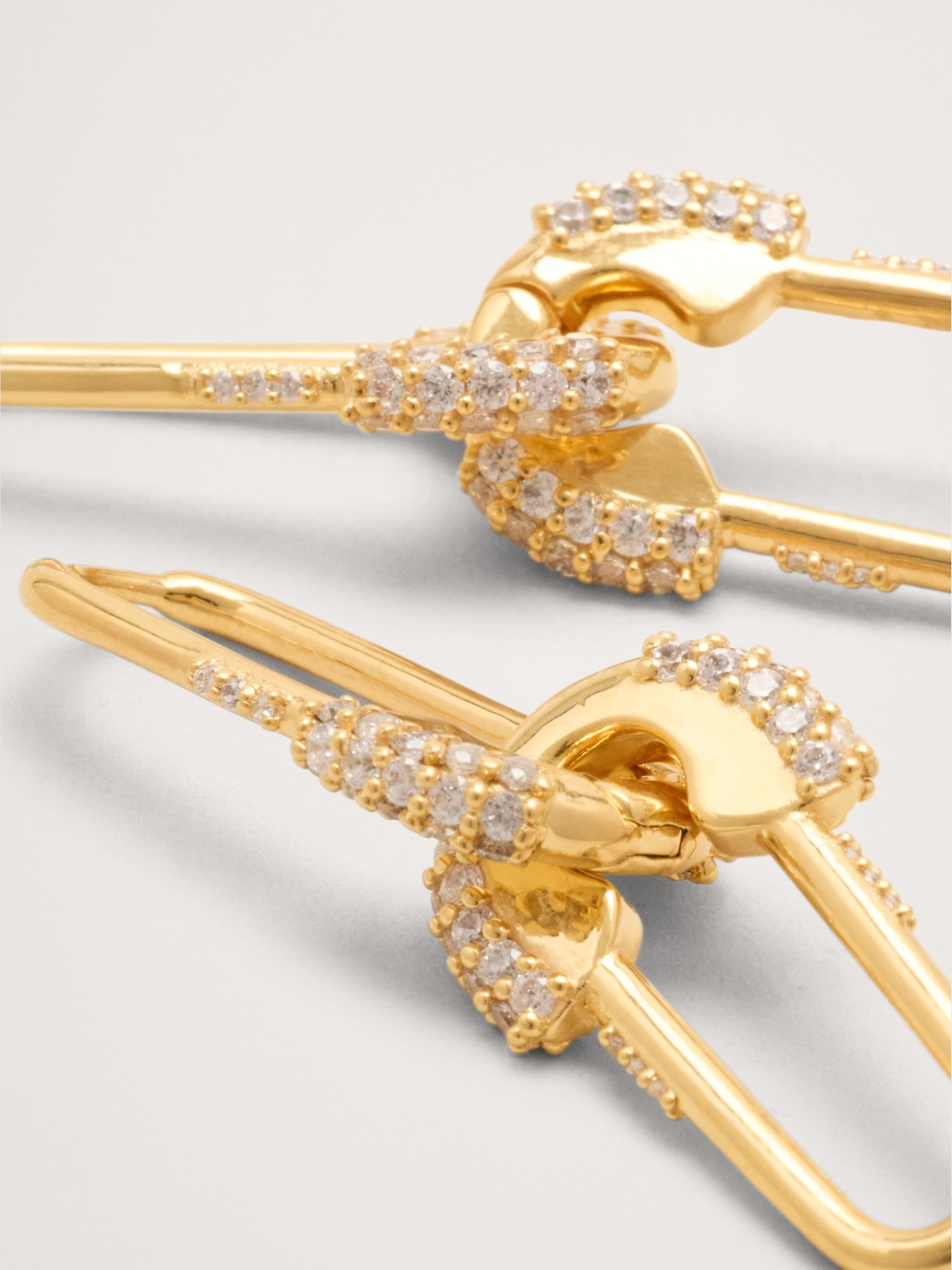 Image number 3 showing, Rhinestone Safety Pin Earrings