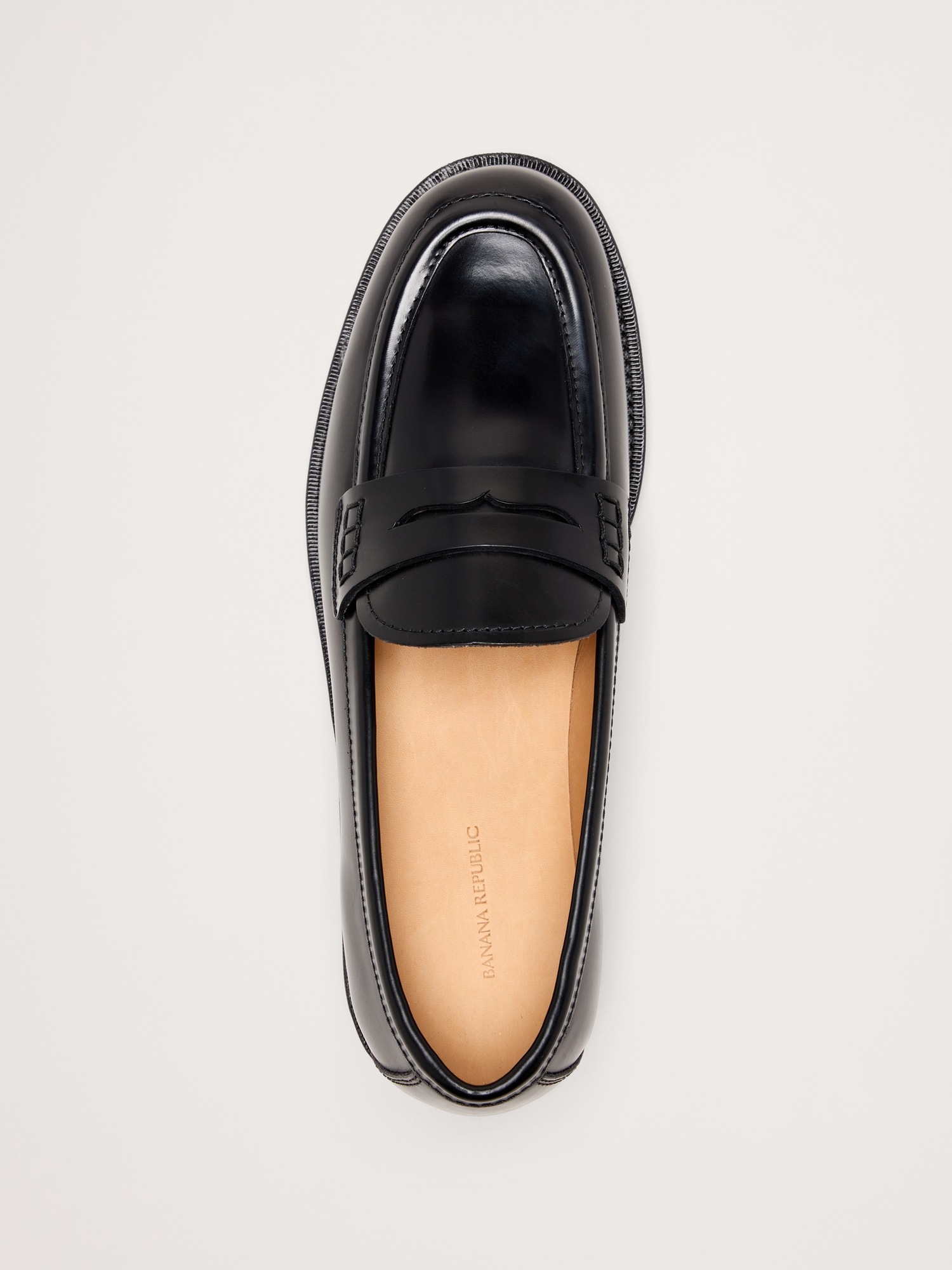 Женские туфли Banana Republic Italian Leather Penny Loafer, цвет: Чёрный — фото 5