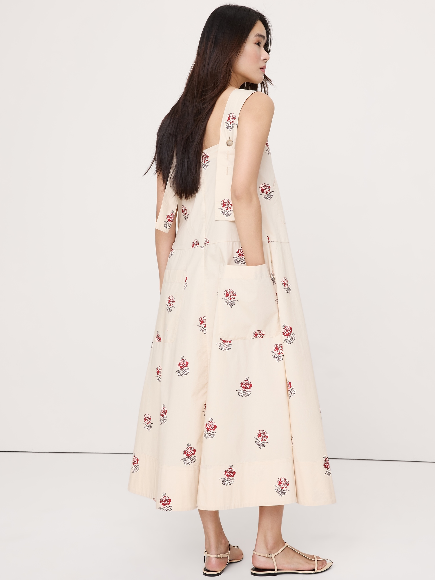 Image number 3 showing, Square-Neck Apron Maxi Dress