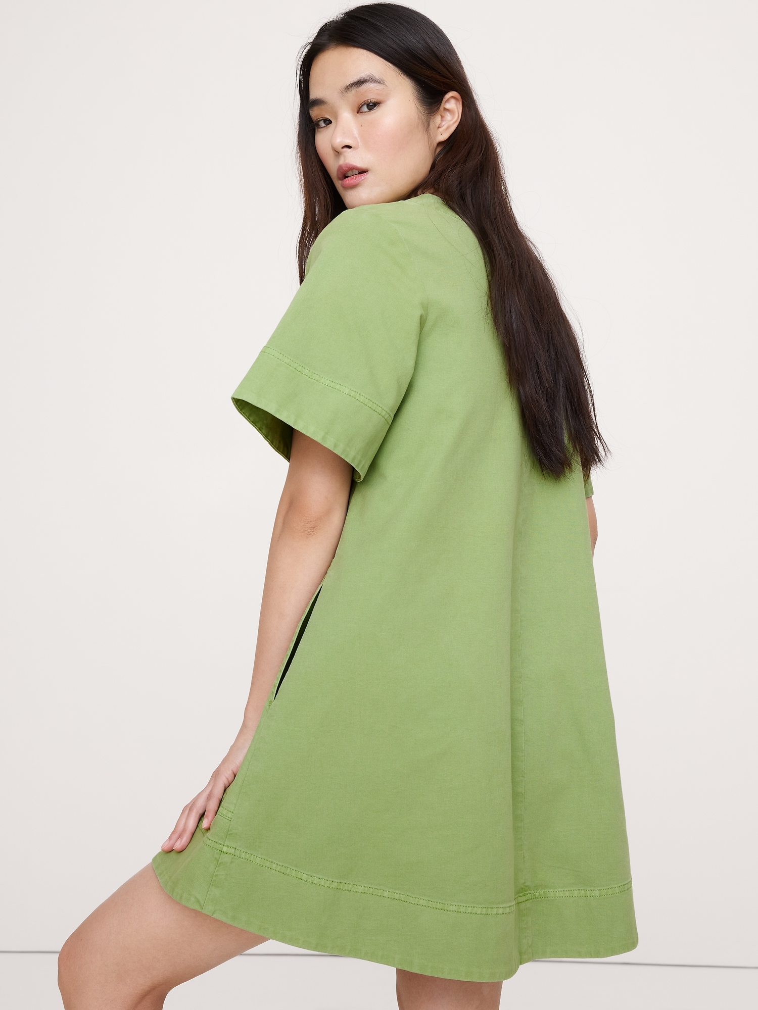Image number 5 showing, Cotton Canvas Mini Dress