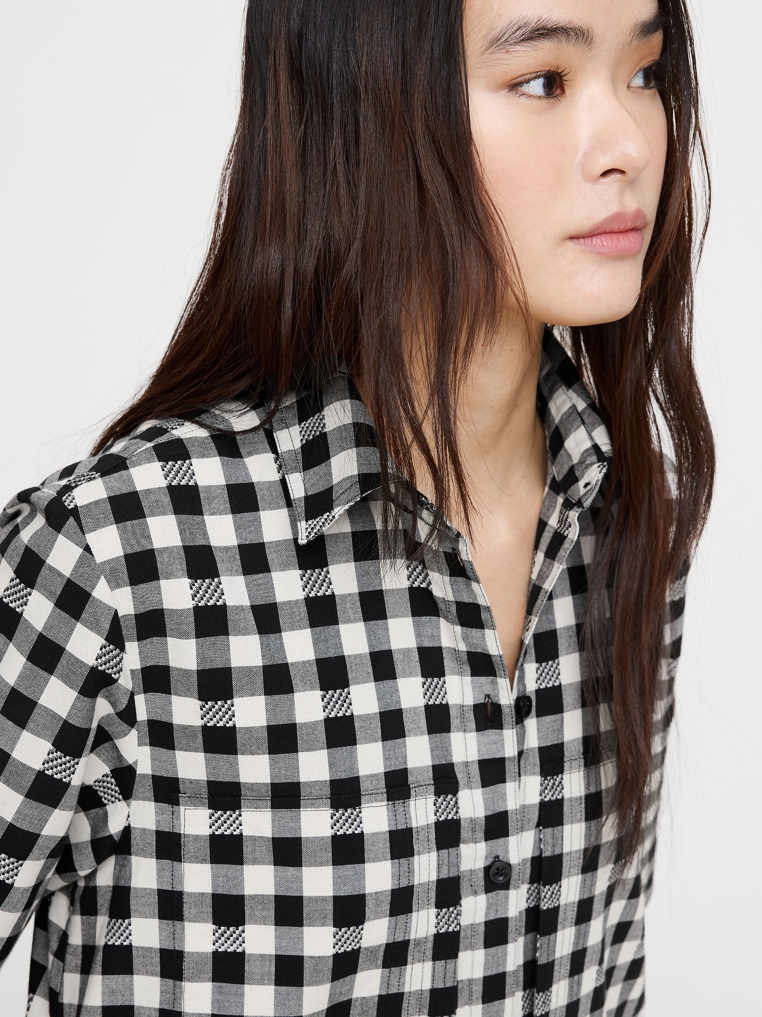 Image number 5 showing, Cotton Poplin Trapeze Mini Shirt Dress