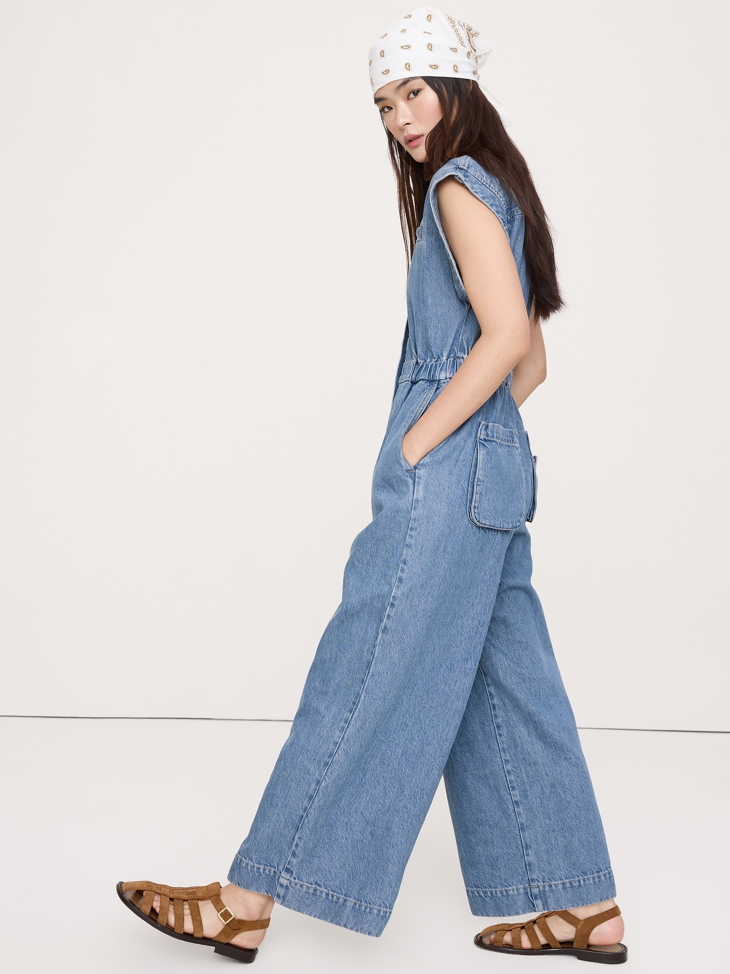 Image number 4 showing, Denim Utility Jumpsuit