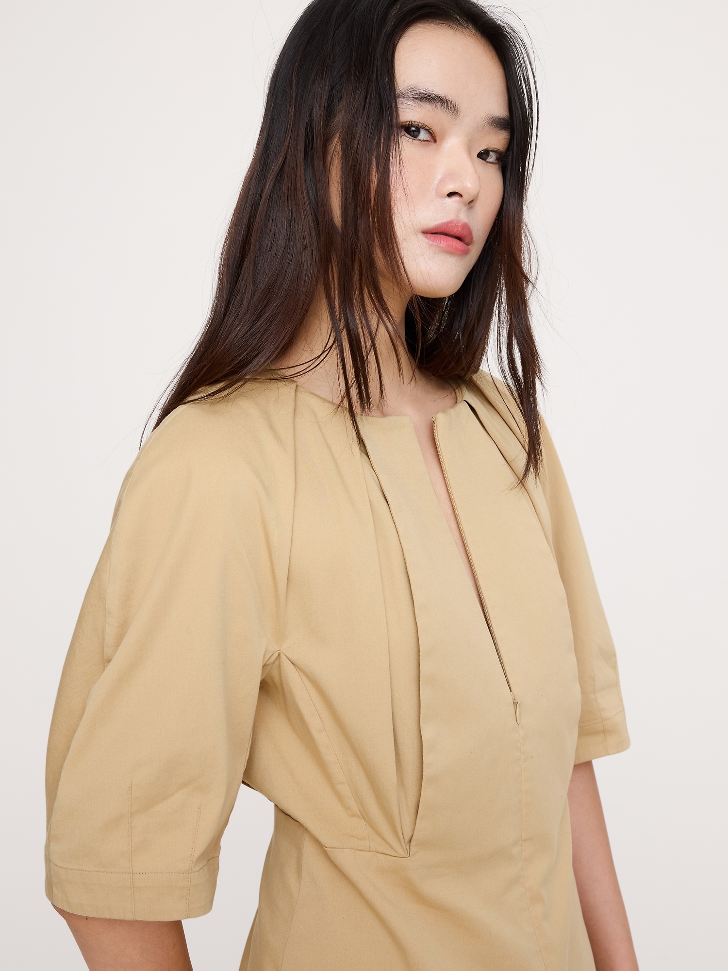Image number 4 showing, Soft Cotton Zip-Neck Top