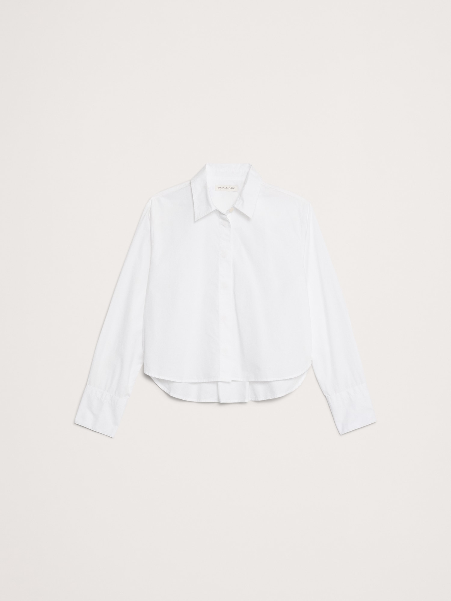 Image number 4 showing, Cropped Cotton Polin Shirt with Elbow Patches