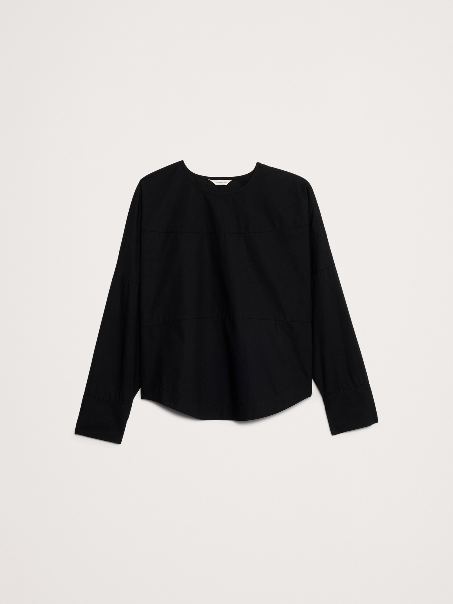 Женский топ Banana Republic Cotton Poplin Paneled Dolman Top, цвет: Чёрный — фото 4