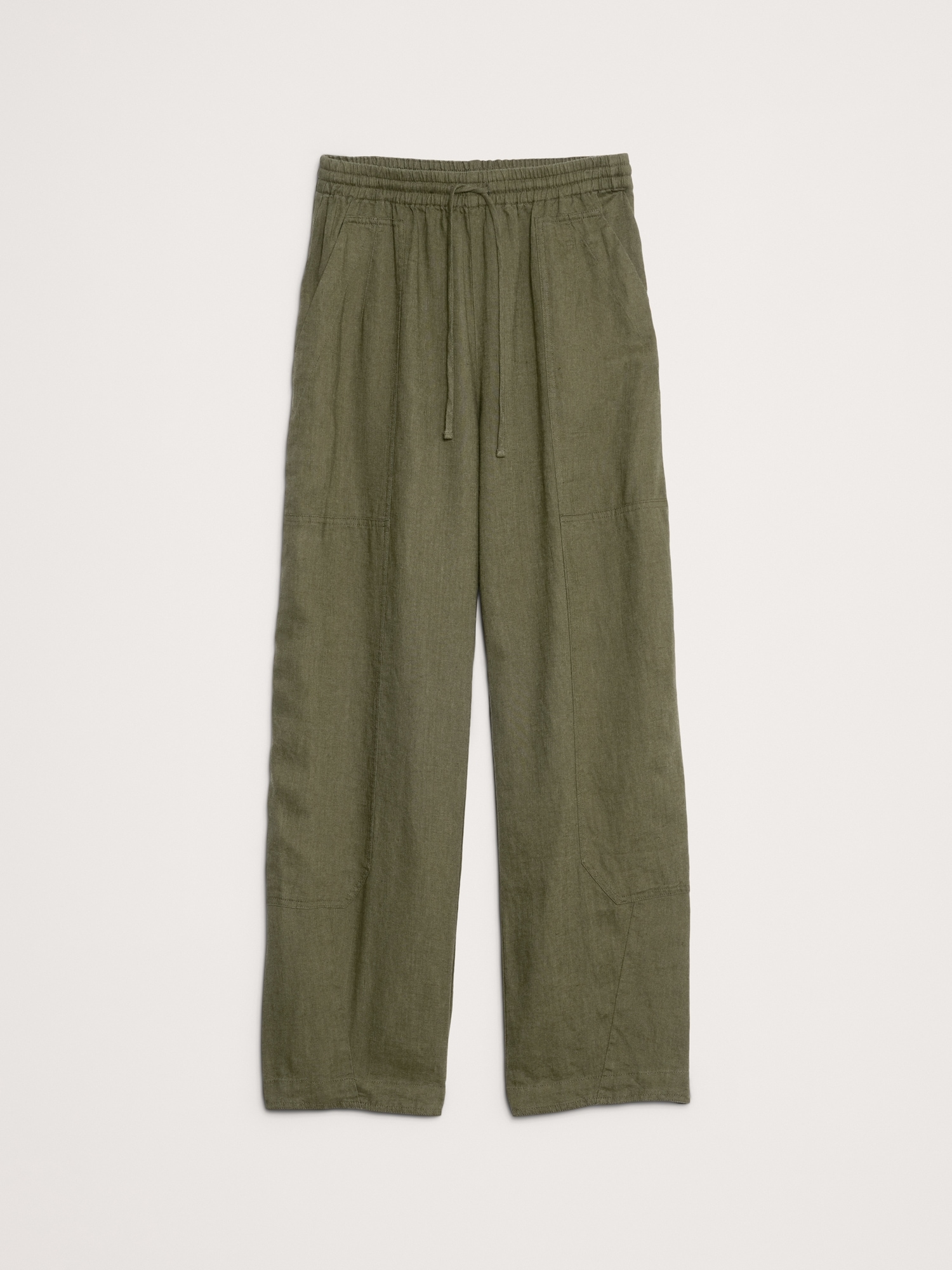 Image number 5 showing, Barrel-Leg Pull-On Pant in Linen