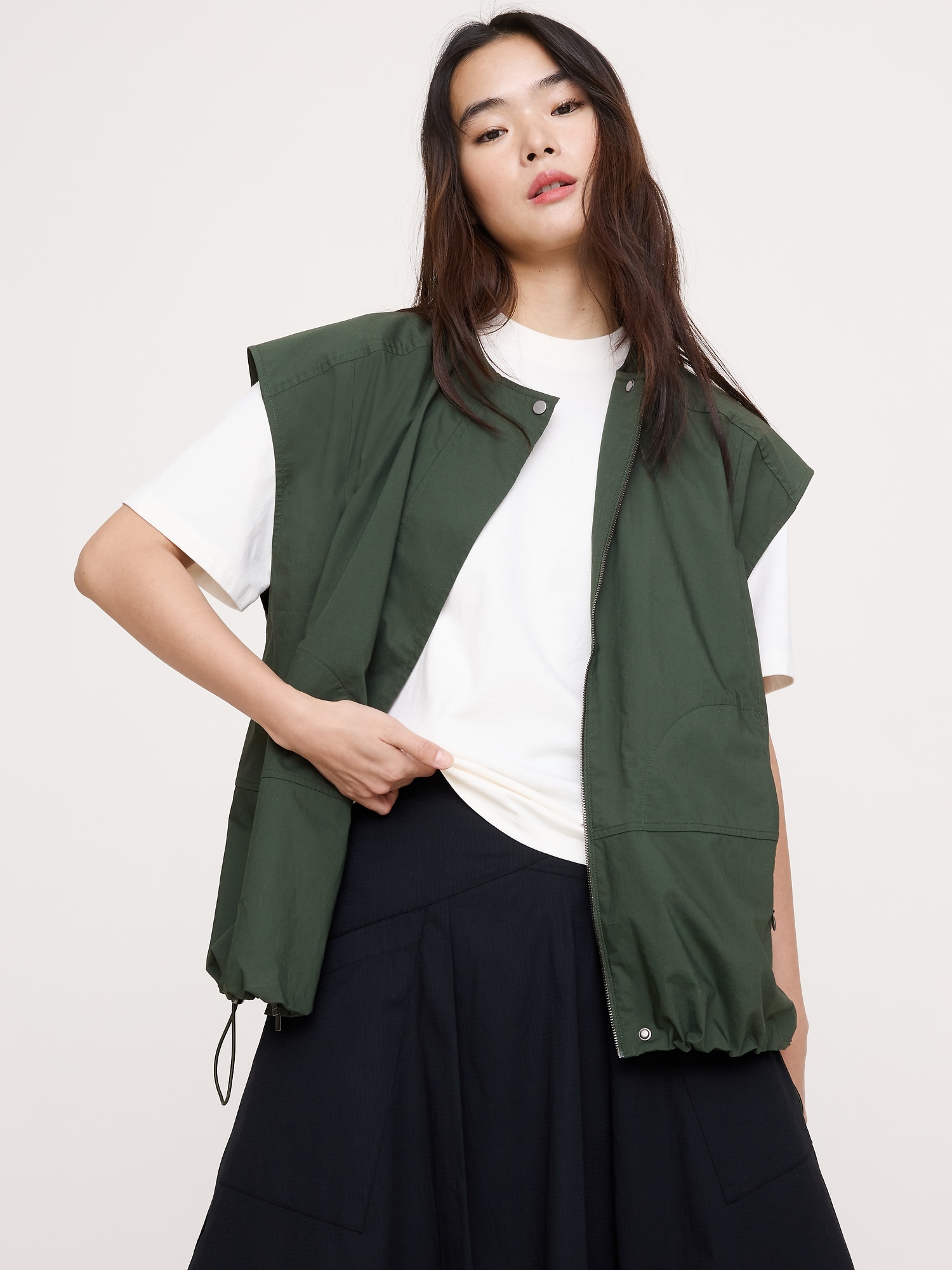 Image number 6 showing, Cotton Poplin Bubble-Hem Top