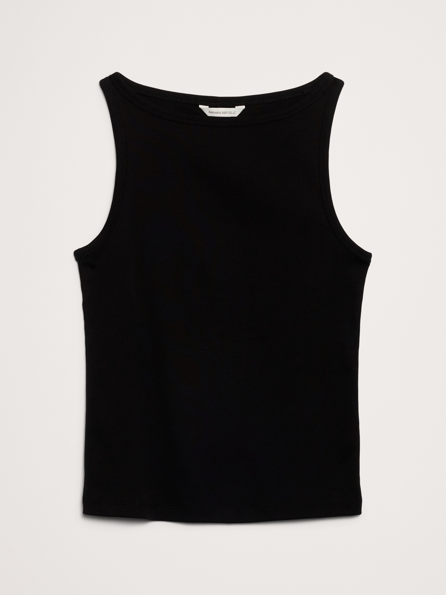Женский топ Banana Republic Minimalist Cotton Tank, цвет: Чёрный — фото 4