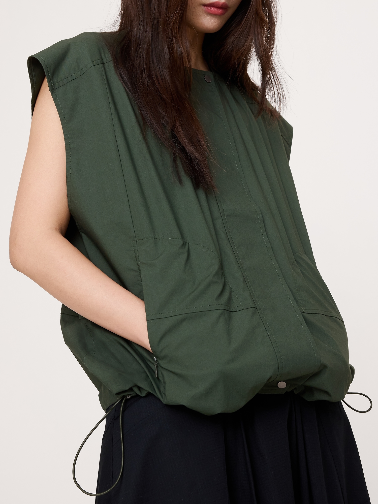 Image number 8 showing, Cotton Poplin Bubble-Hem Top