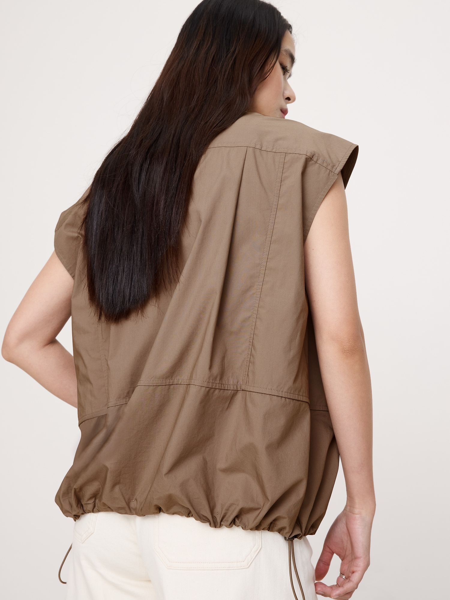 Image number 2 showing, Cotton Poplin Bubble-Hem Top