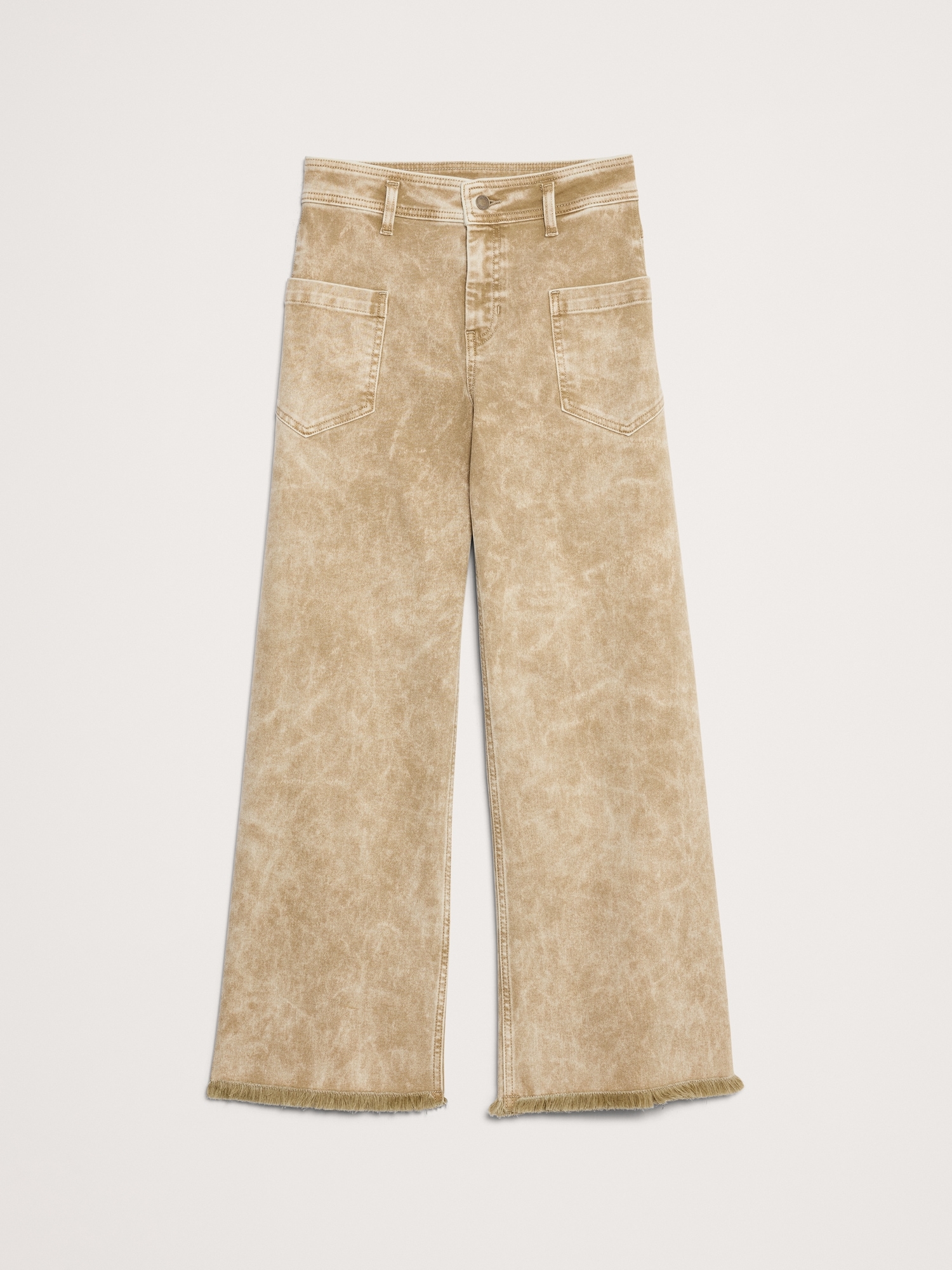 Image number 4 showing, High-Rise Wide-Leg Marbled Jean with Raw Hem