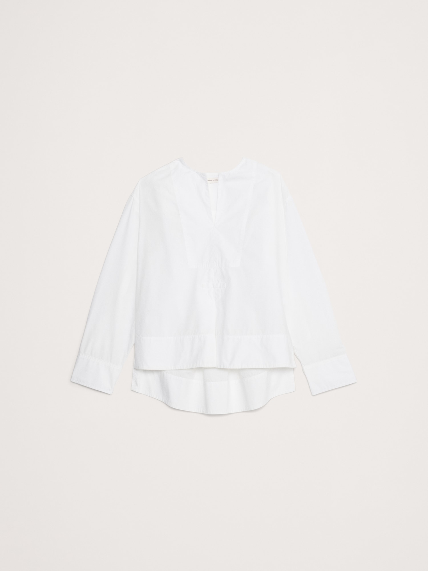 Image number 7 showing, Cotton Poplin Popover Top with Rolled Cuffs