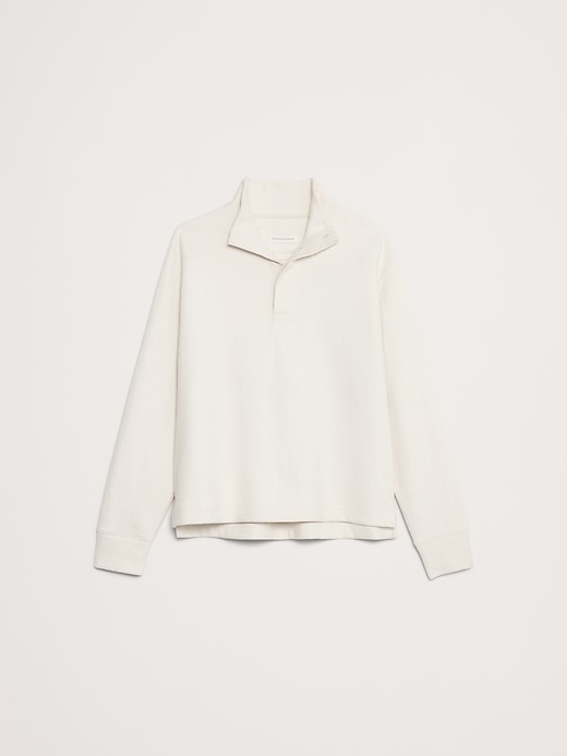 Crinkle Cotton-Wool Mock-Neck Sweatshirt | Banana Republic