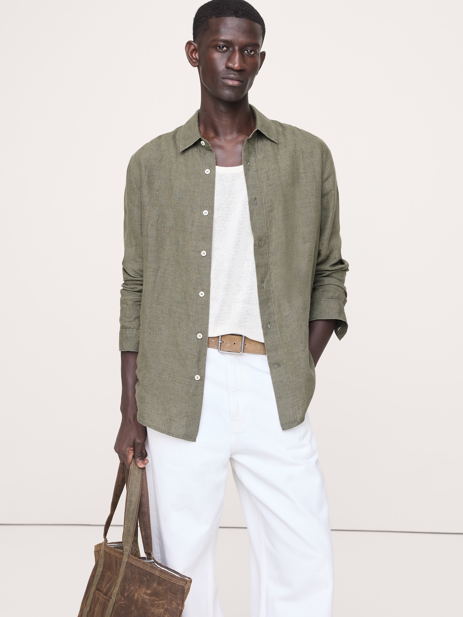 Slim-Fit Linen Shirt