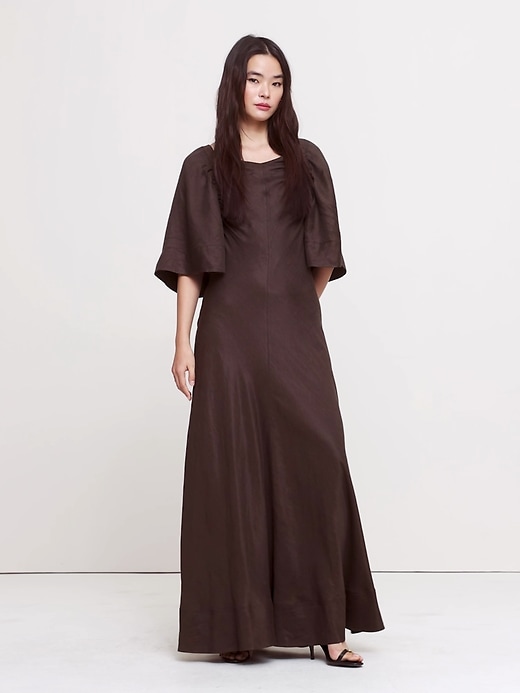 maxi dress shop near me FARM Rio Green Tropical Dream Draped Organic Cotton Maxi Dress, Orange / S