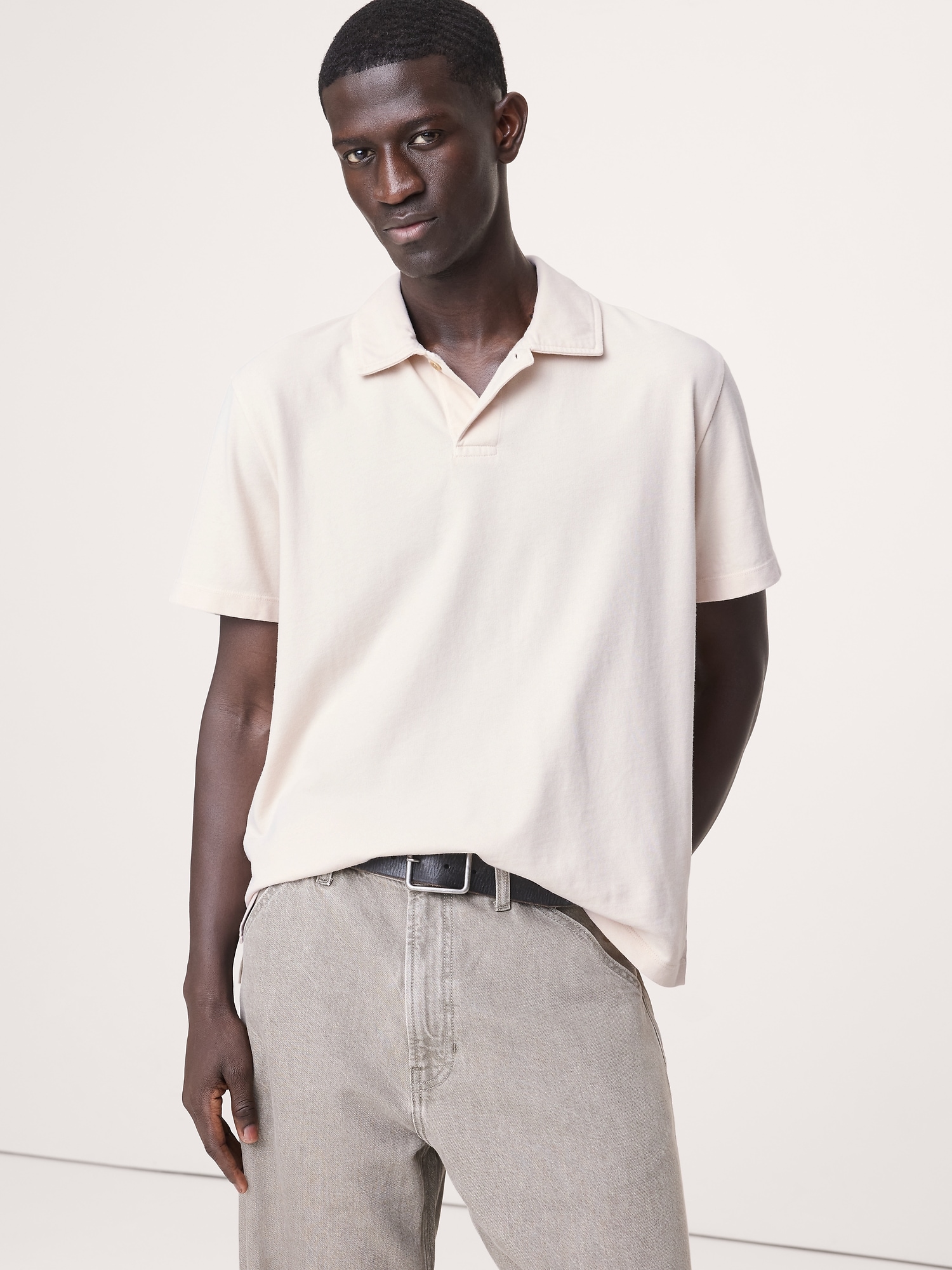 Relaxed Sueded Cotton Polo