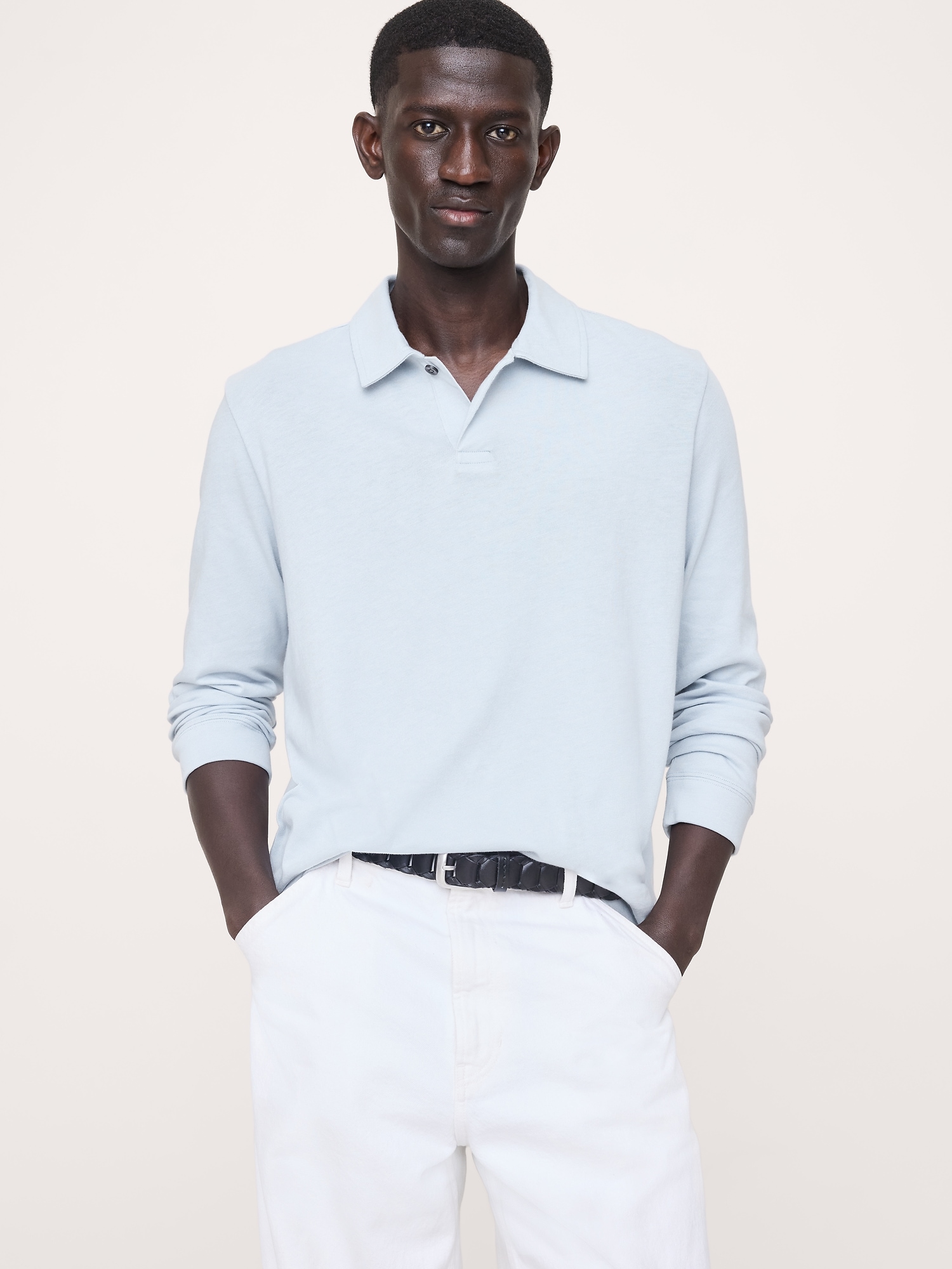 Cotton Jersey Long-Sleeve Polo
