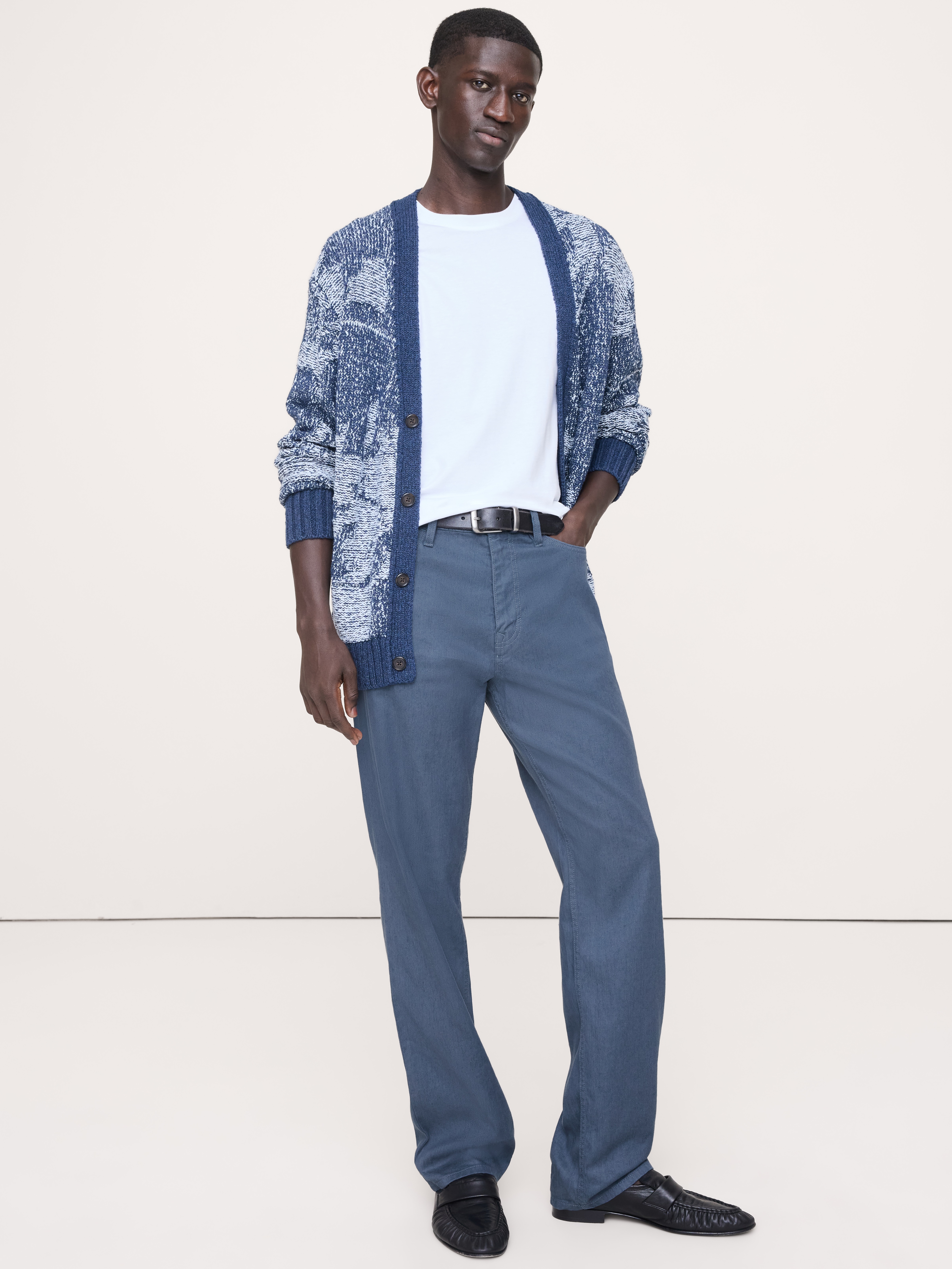 Straight Linen-Cotton Traveler Pant