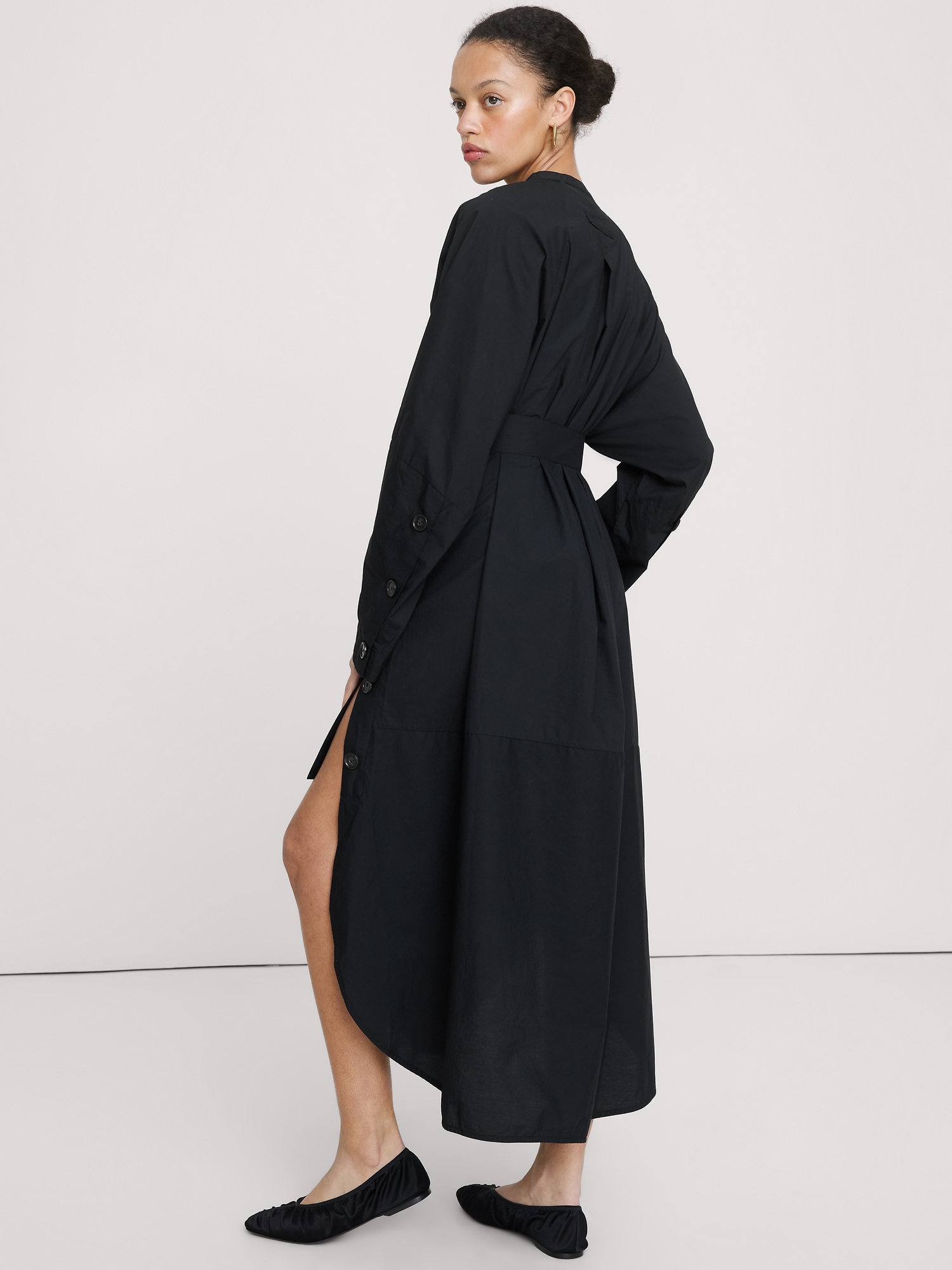Image number 4 showing, Cotton Poplin Big-Button Shirt Dress