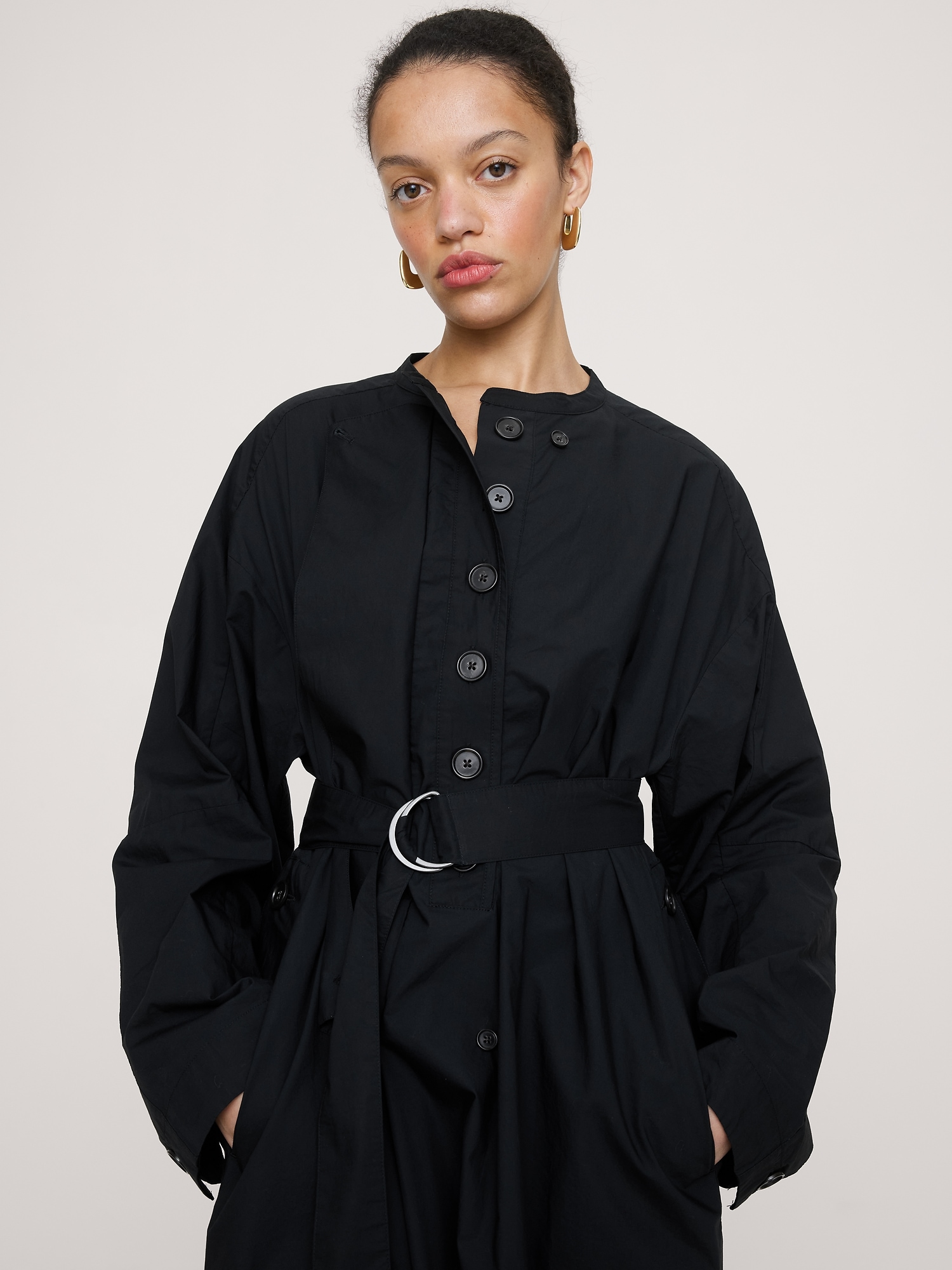 Image number 5 showing, Cotton Poplin Big-Button Shirt Dress