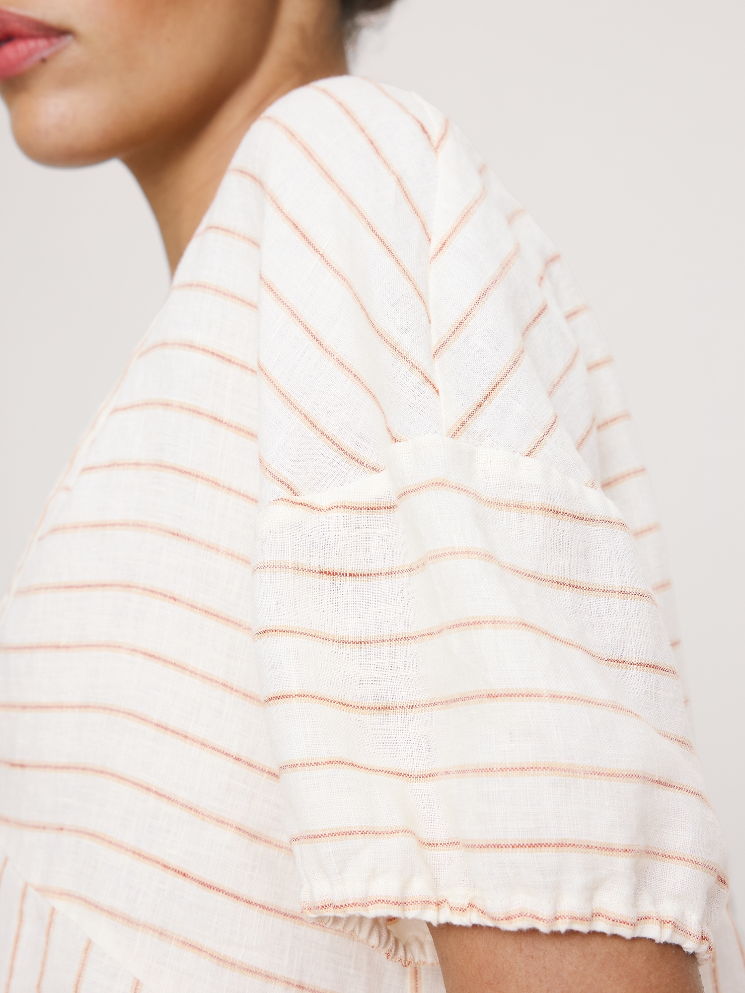 Image number 5 showing, Linen Tie-Front V-Neck Top