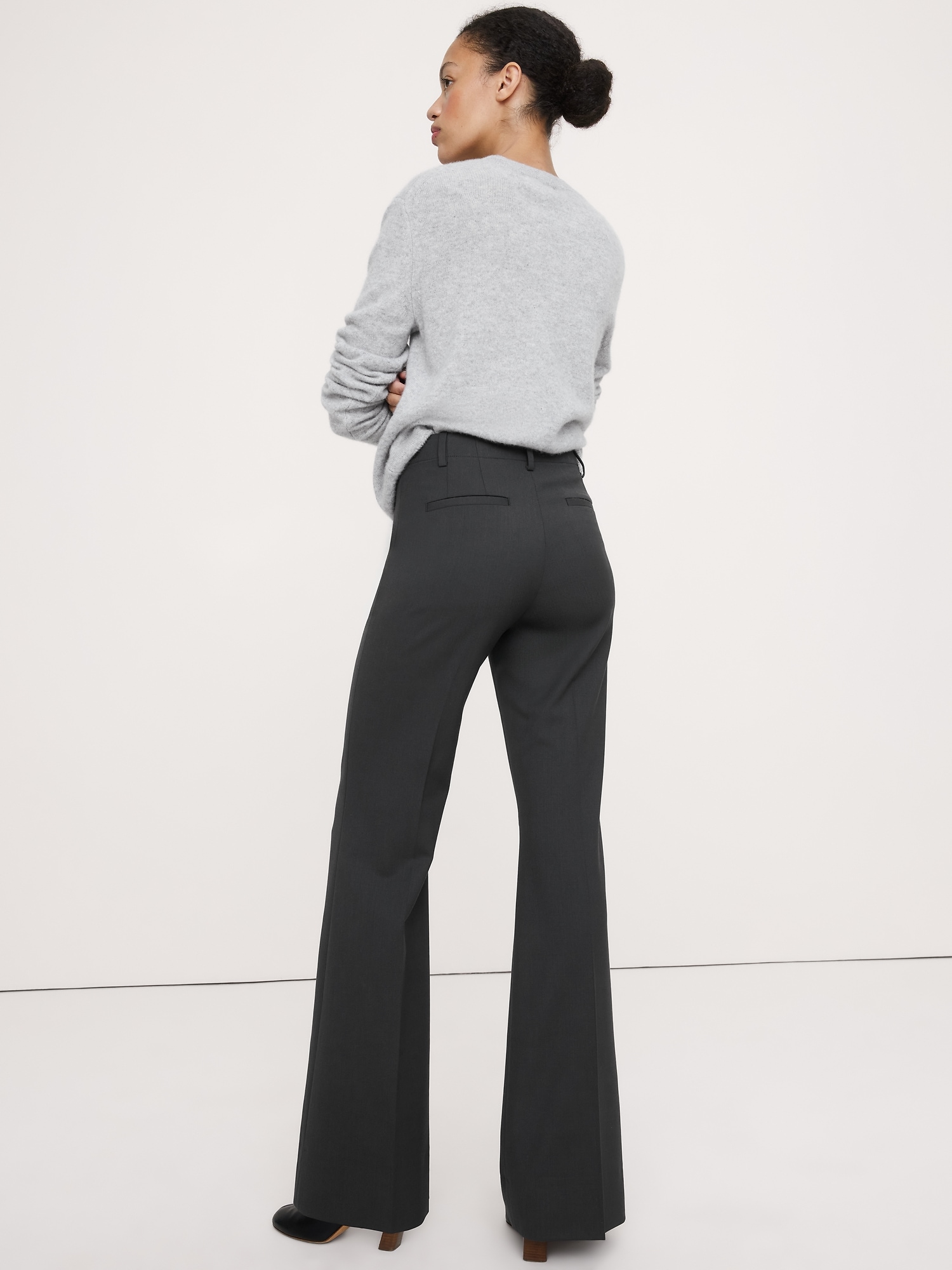 Image number 3 showing, High-Rise Flare Italian Wool Pant