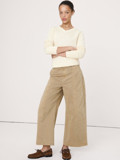 Larkspur Cotton-Silk V-Neck Sweater