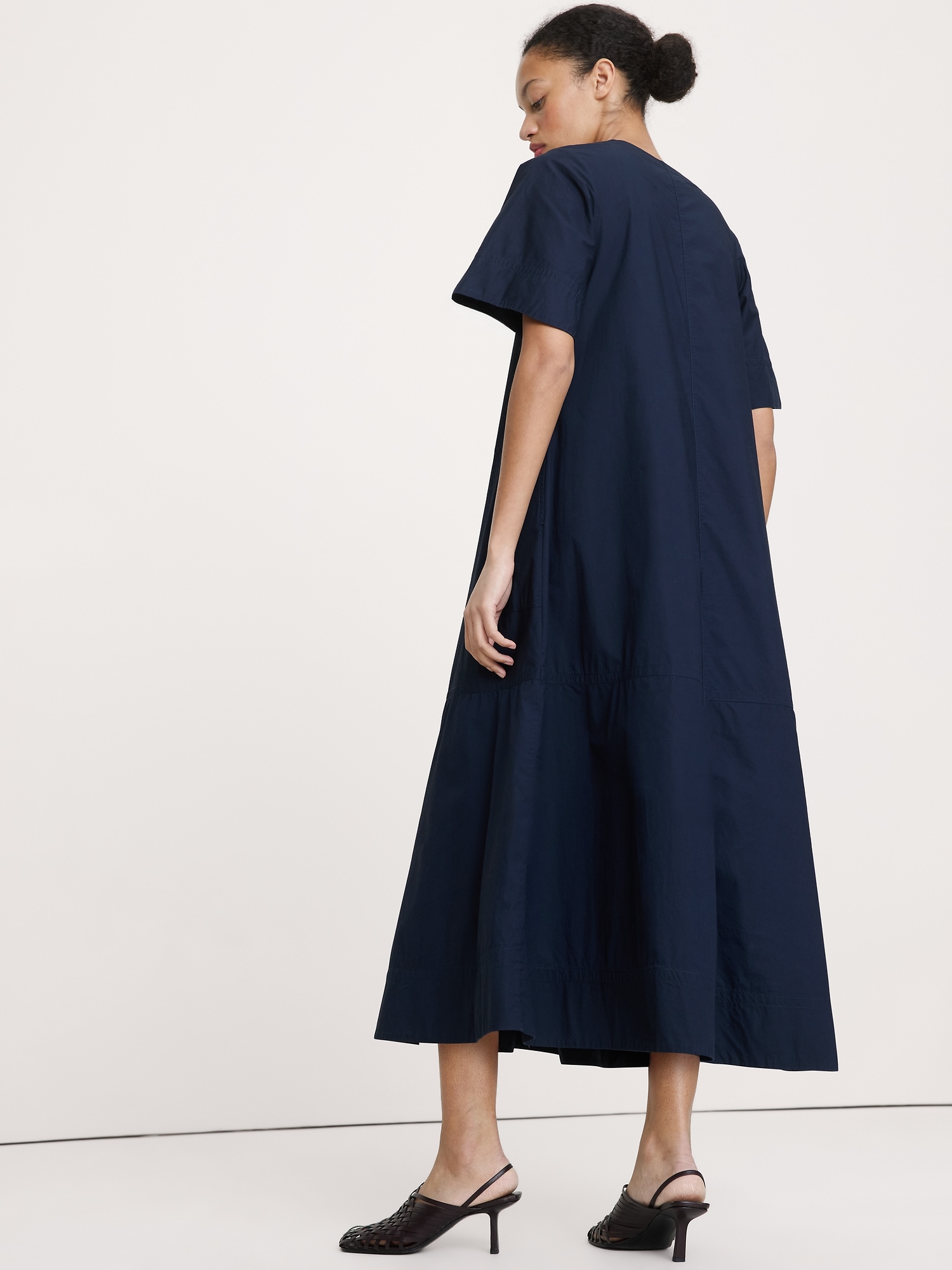 Image number 3 showing, Cotton Poplin Trapeze Maxi Dress