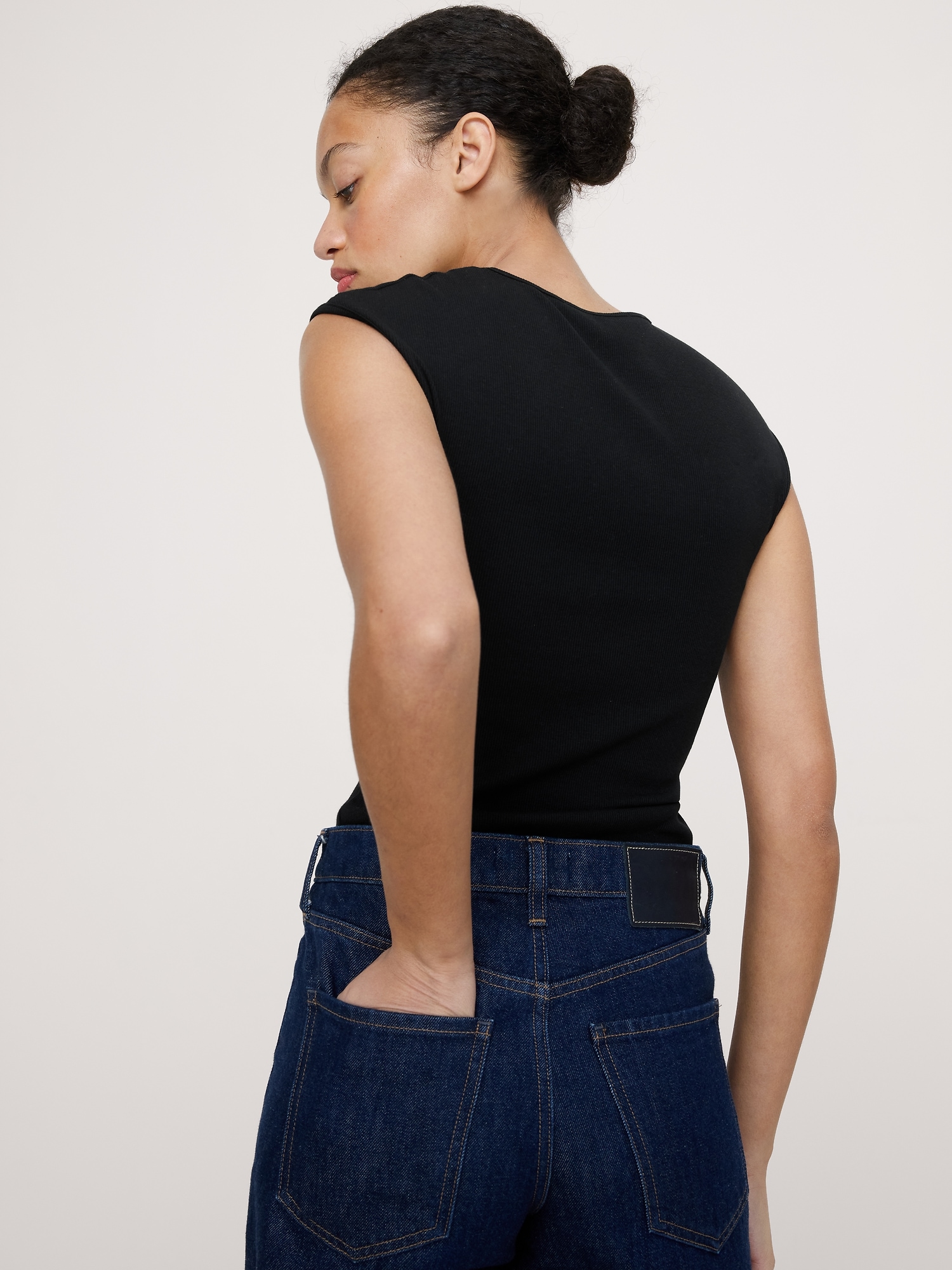 Image number 3 showing, Ribbed Cap-Sleeve T-Shirt