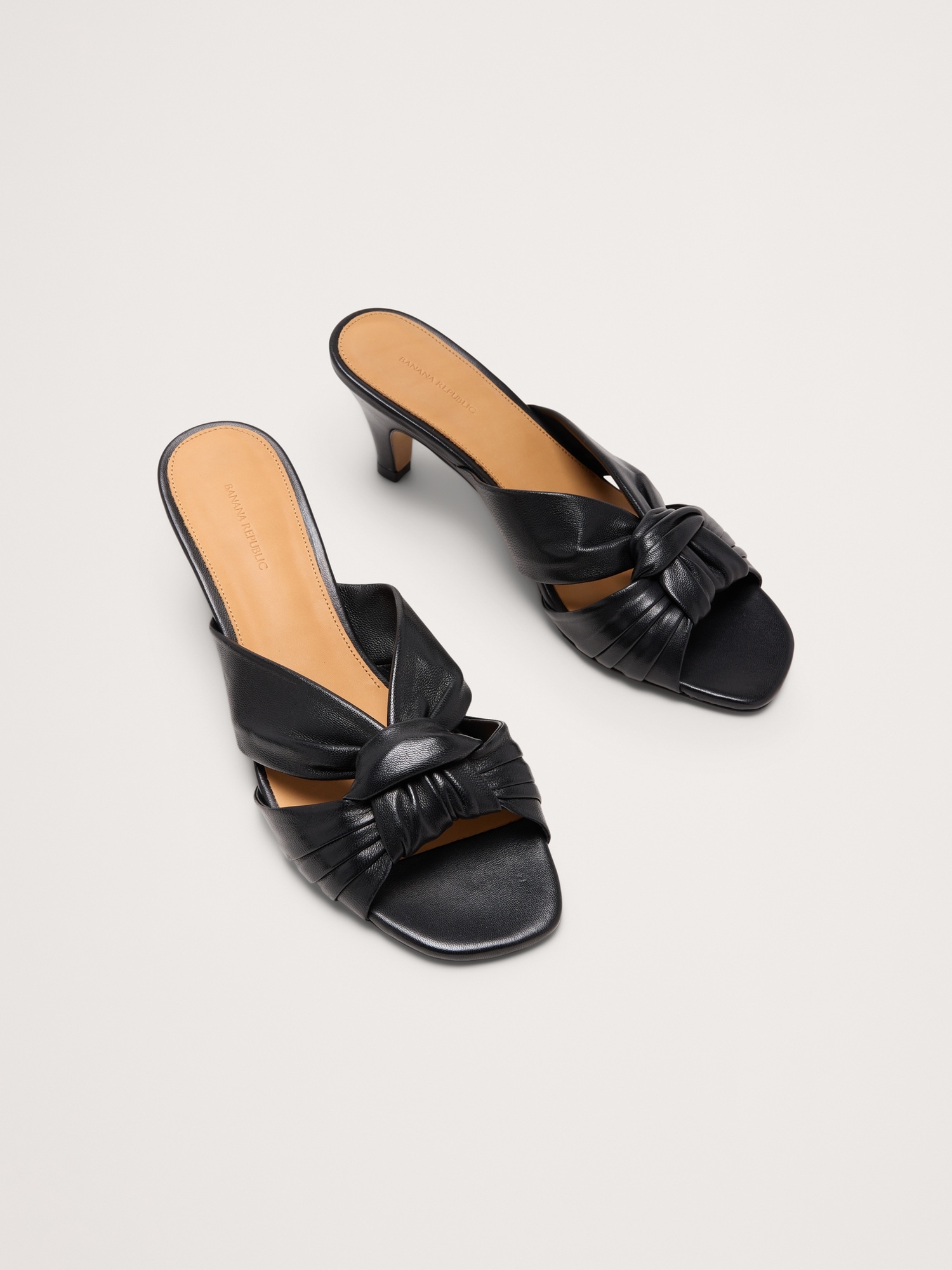 Image number 8 showing, Italian Leather Soft-Knot Heeled Sandal