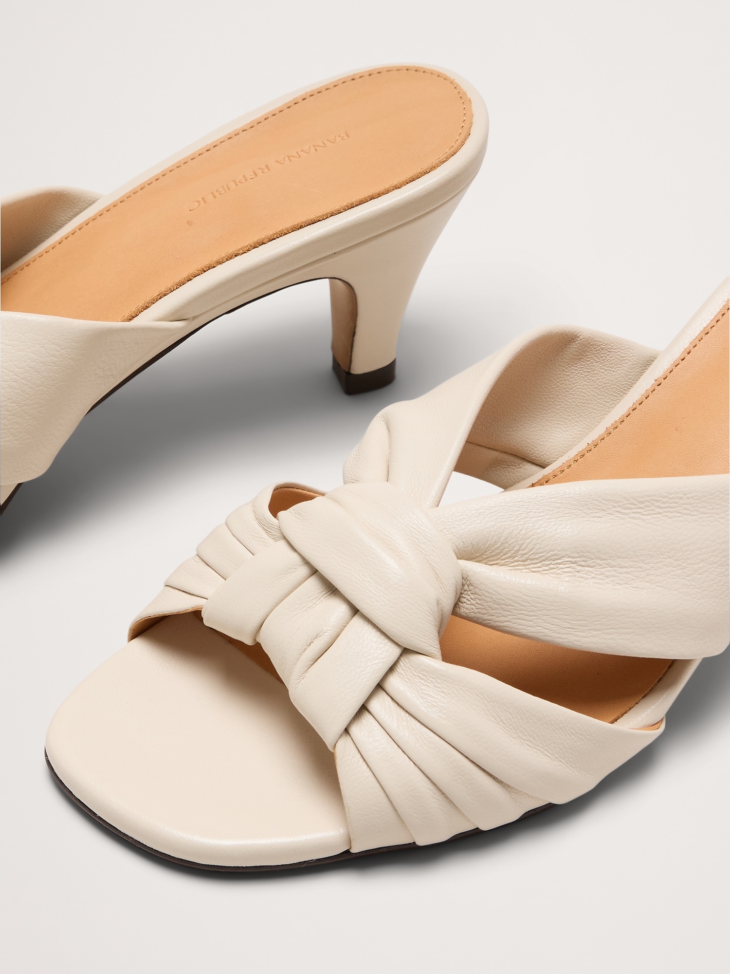 Image number 6 showing, Italian Leather Soft-Knot Heeled Sandal