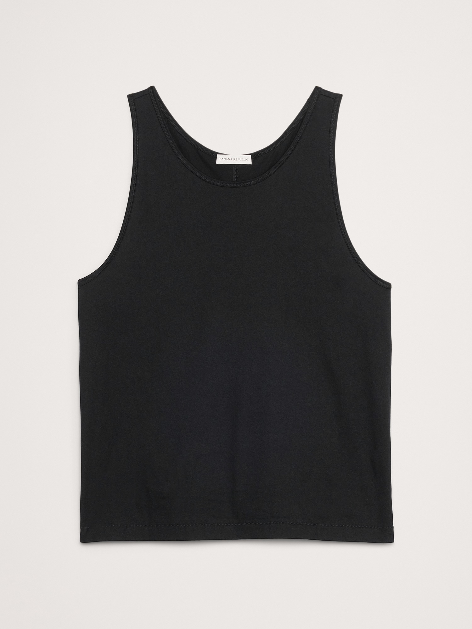 Мужской топ Banana Republic Silky Cotton Tank, цвет: Чёрный — фото 4