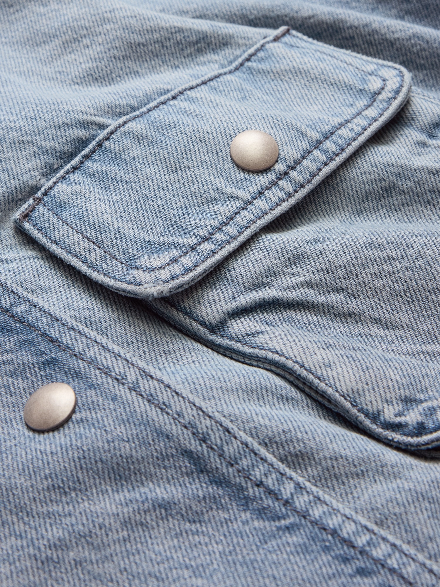 Женская куртка Banana Republic Washed Cotton Chore, цвет: Светлая варка джинсовый — фото 6