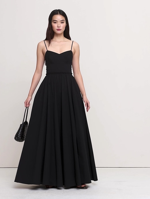 banana republic corset dress Banana Republic Women's Soft Cotton Corset Maxi Dress Black Petite Size 00