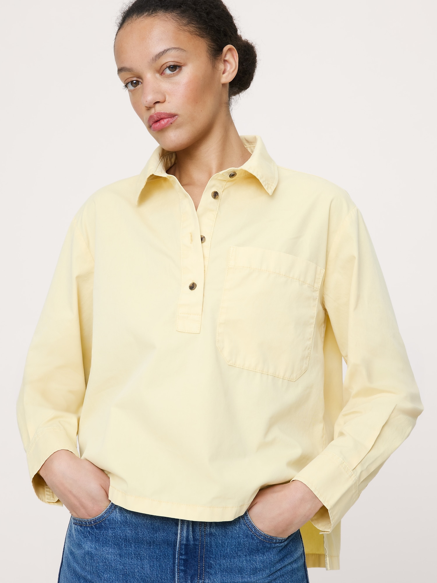 Image number 6 showing, Oversized Cotton Twill Popover Shirt
