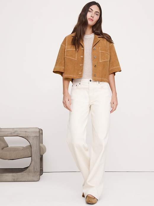 Oversized Short Suede Jacket